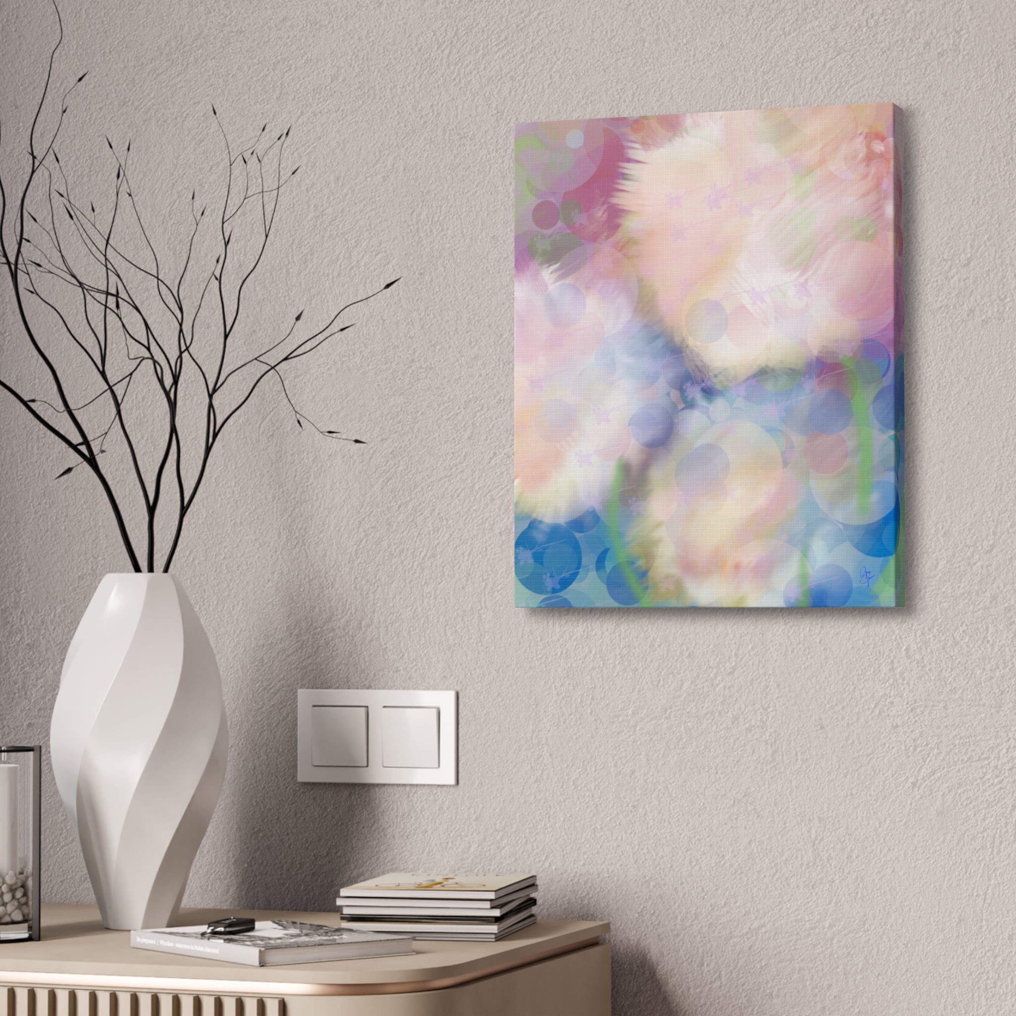 Pastel Abstract Canvas Print — Dreamy Bokeh Wall Art (Stretched 1.5")