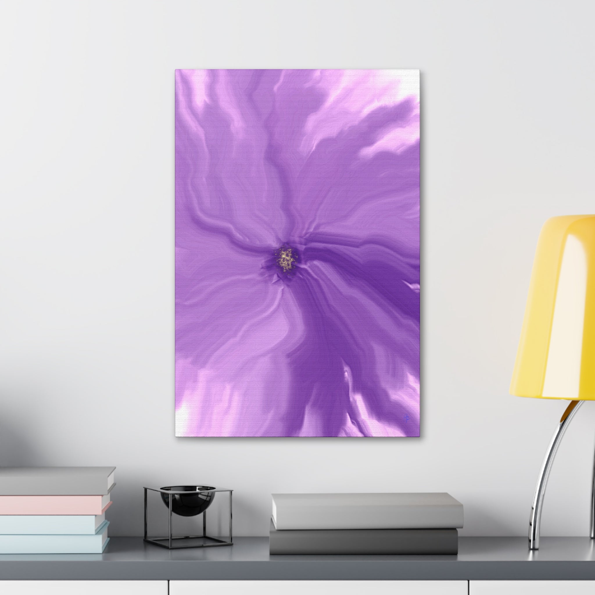 Abstract Purple Swirl Canvas Art – Stretched 1.5"
