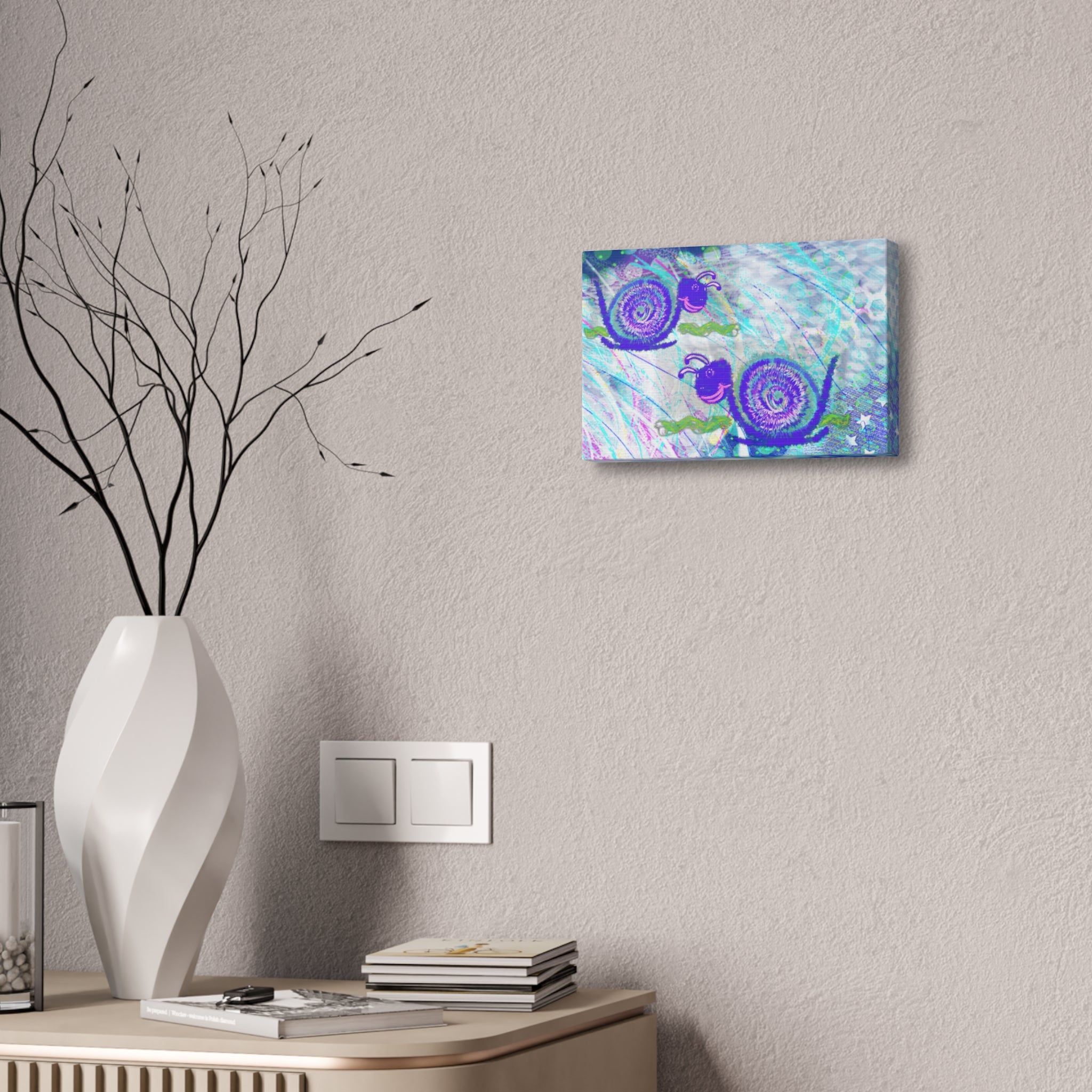 Cute Snail Nursery Wall Art Canvas – Stretched 1.5"
