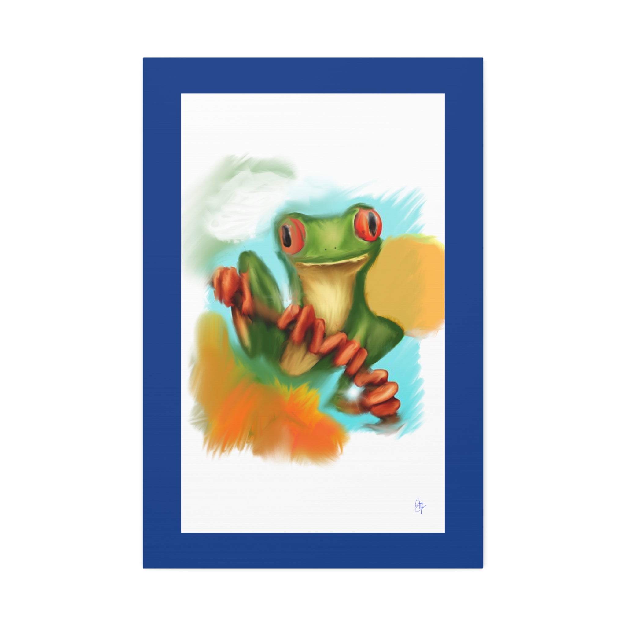 Red-Eyed Tree Frog Canvas Art – Colorful Tropical Wildlife Wall Decor, Stretched 1.5"