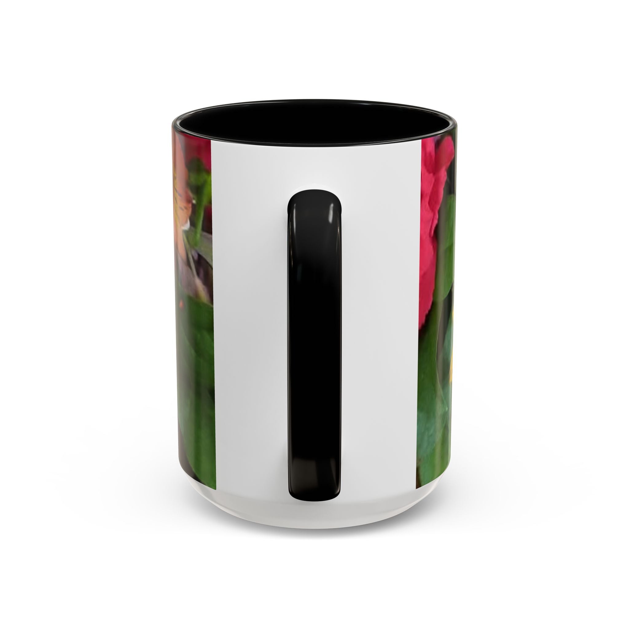 Sunflower & Peach Floral Accent Coffee Mug — Bright Botanical 11/15oz