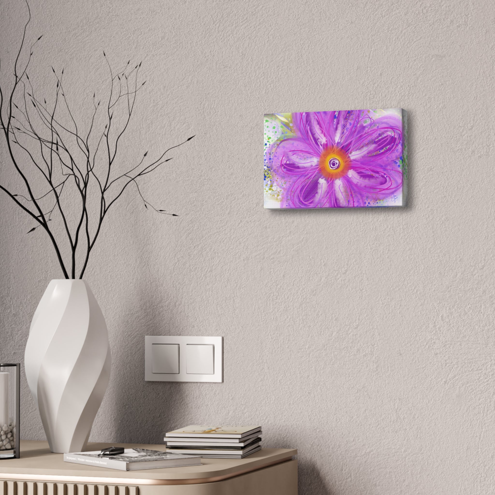 Purple Bloom Floral Canvas - Stretched 1.5" Wall Art