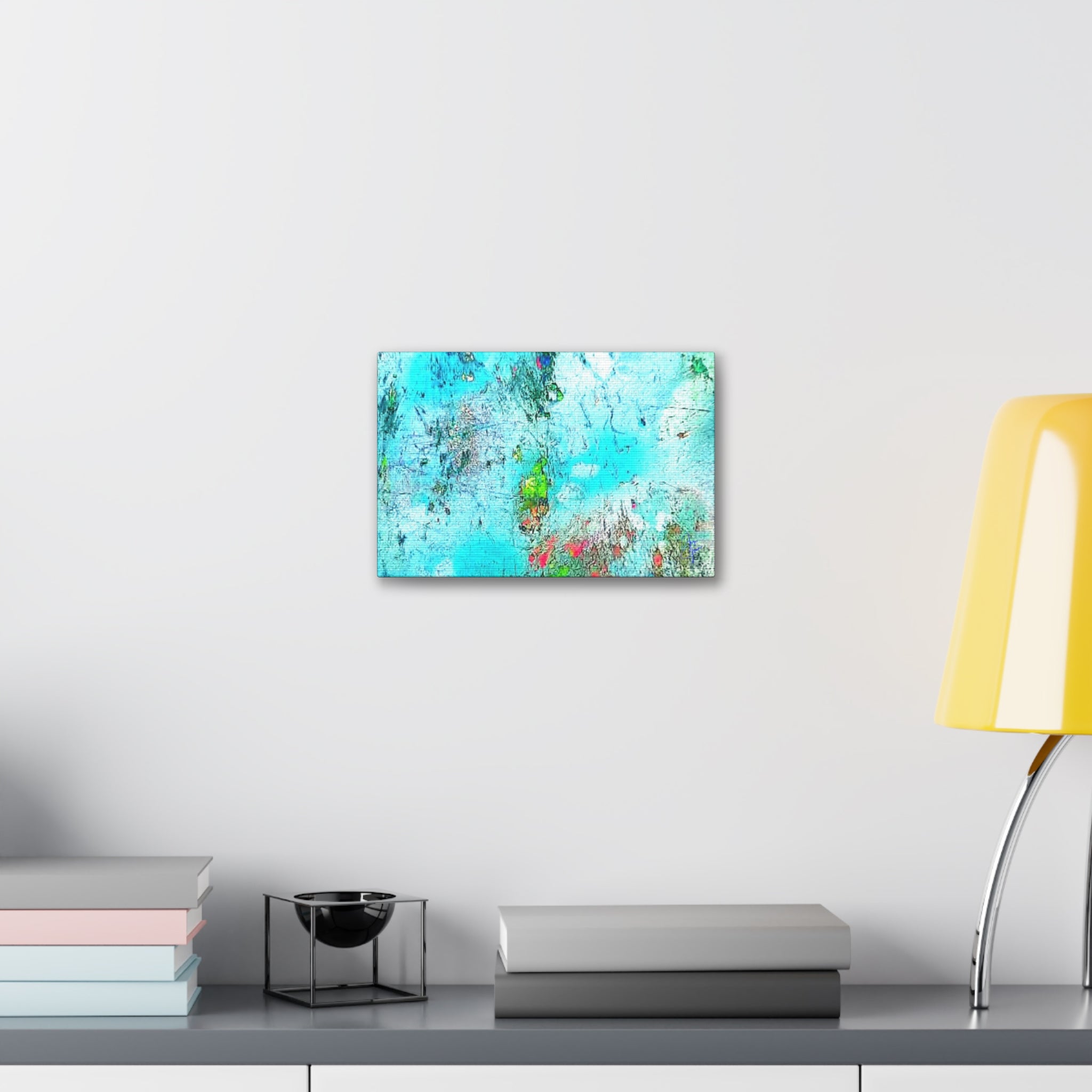 Abstract Aqua Texture Canvas