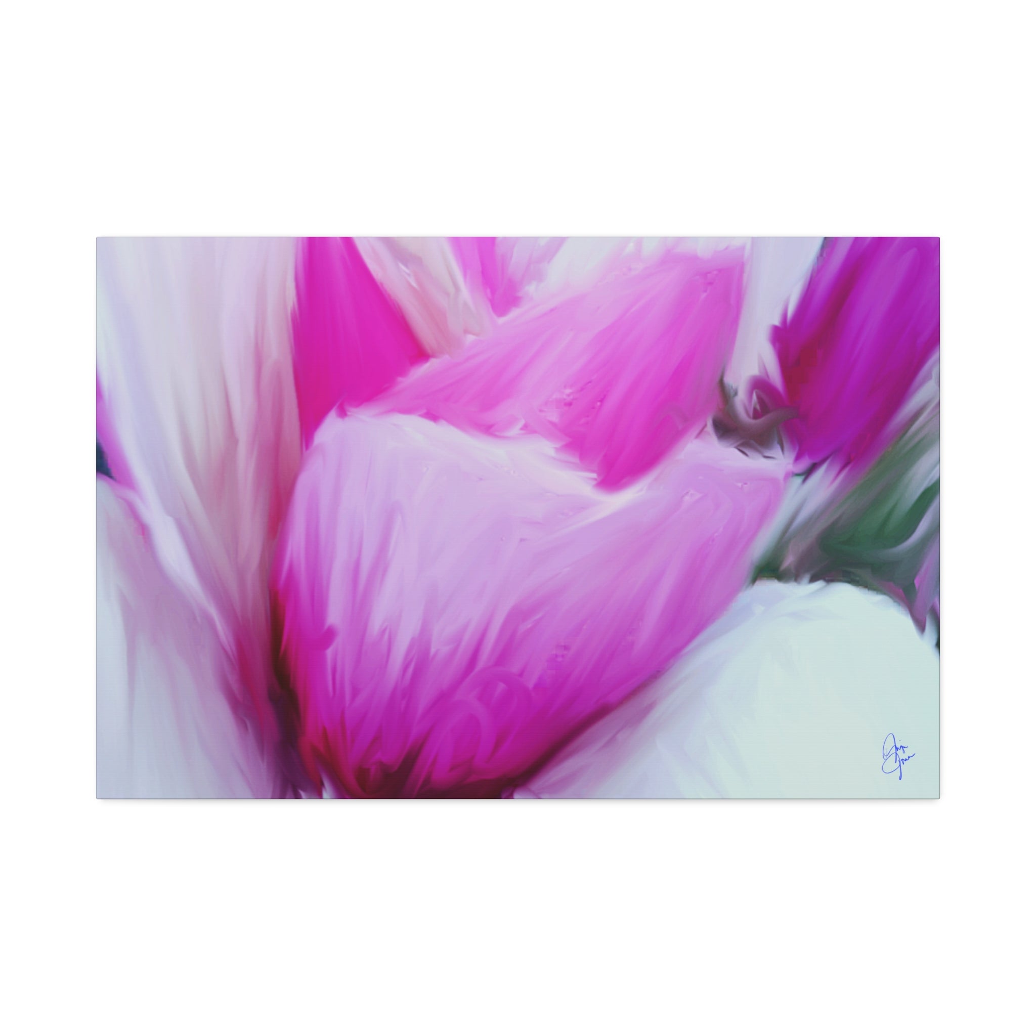 Pink Tulip Tree Abstract Canvas Wall Art — Stretched 1.5"