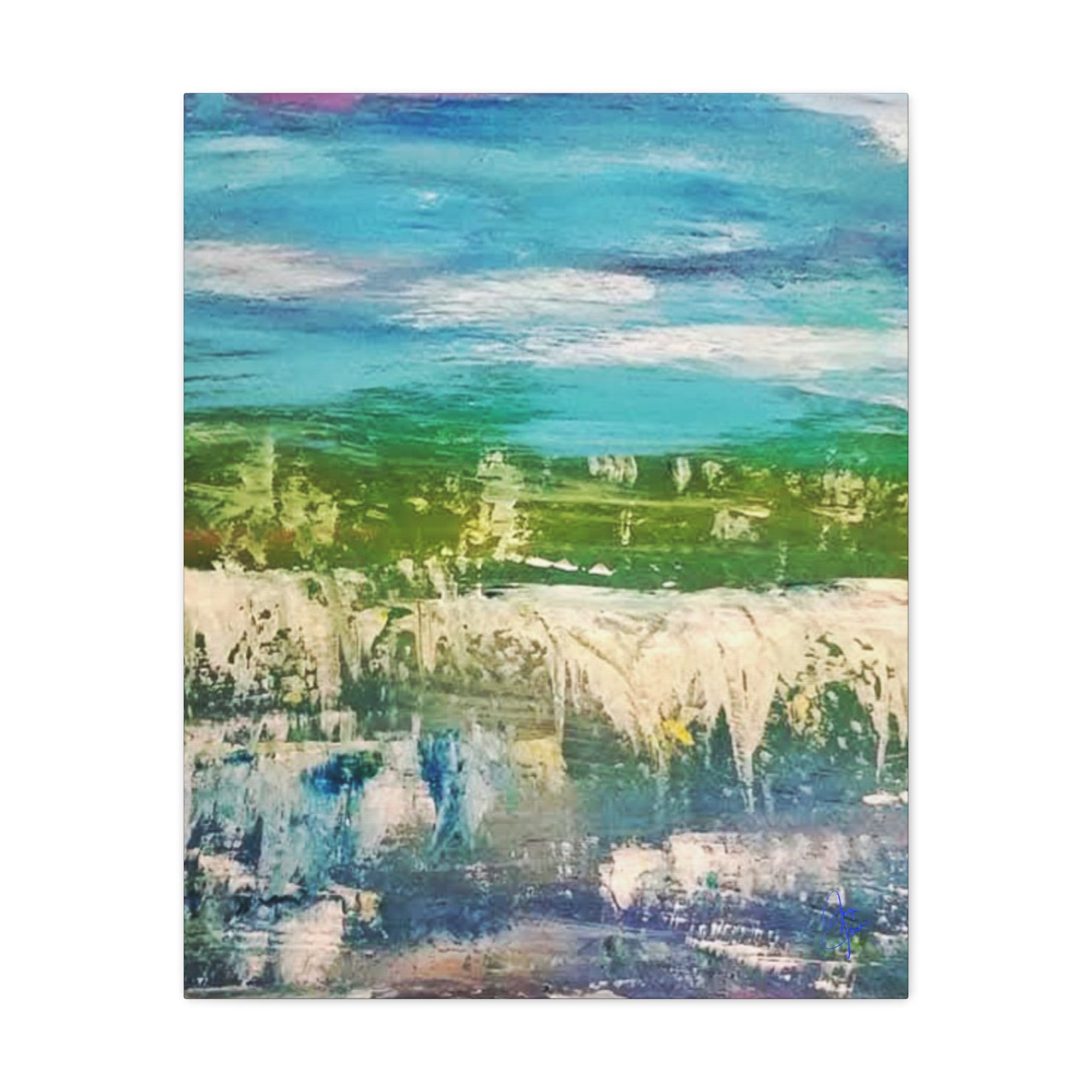 Coastal Abstract Landscape Matte Canvas Print — Stretched 1.25"