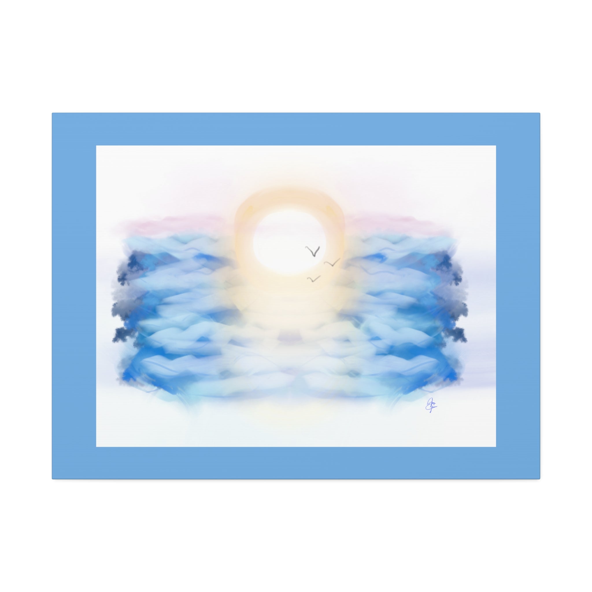 Sunrise Seascape Canvas Print — Soothing Ocean Wall Art, 1.5" Stretched