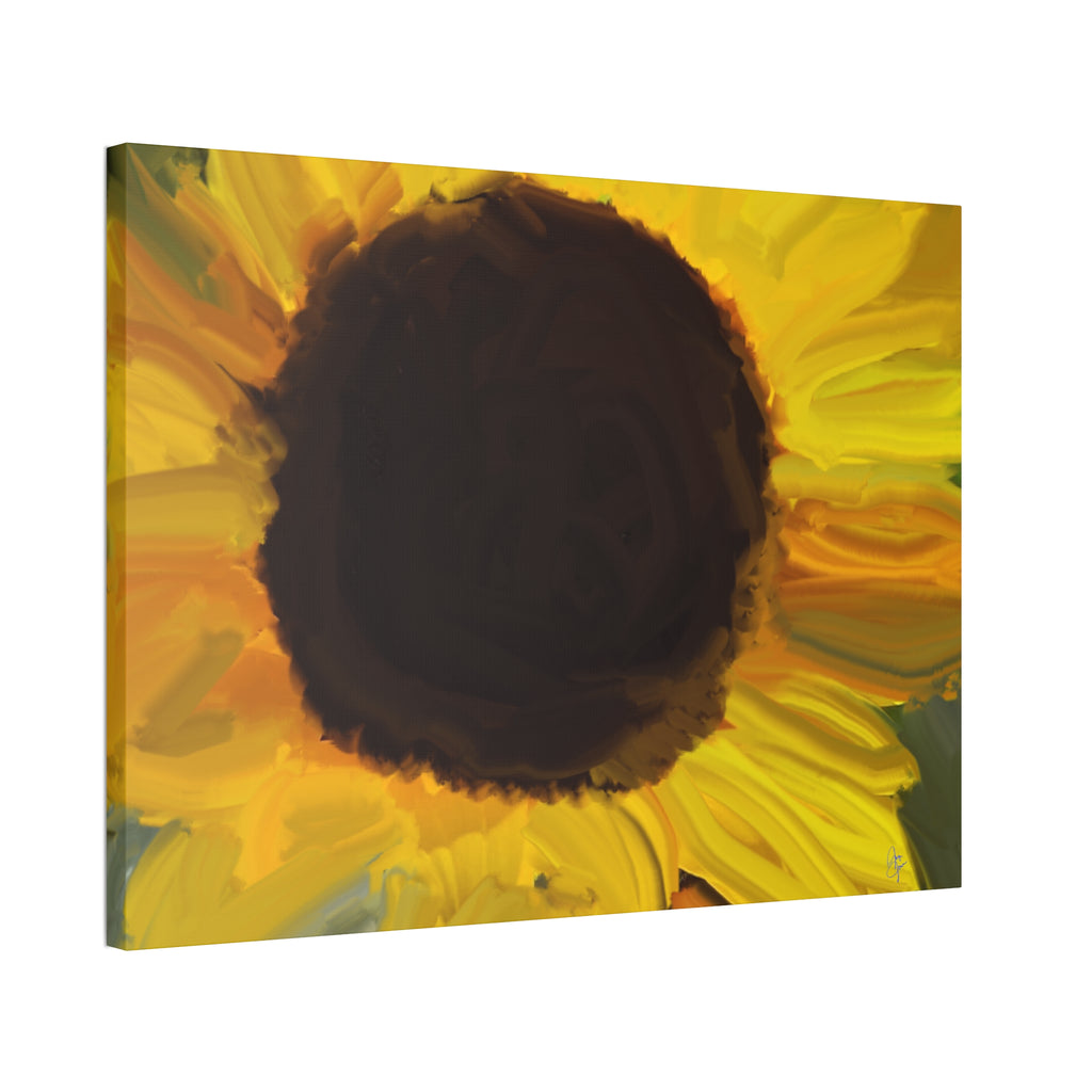 Sunflower Close-Up Canvas Stretched Wall Art