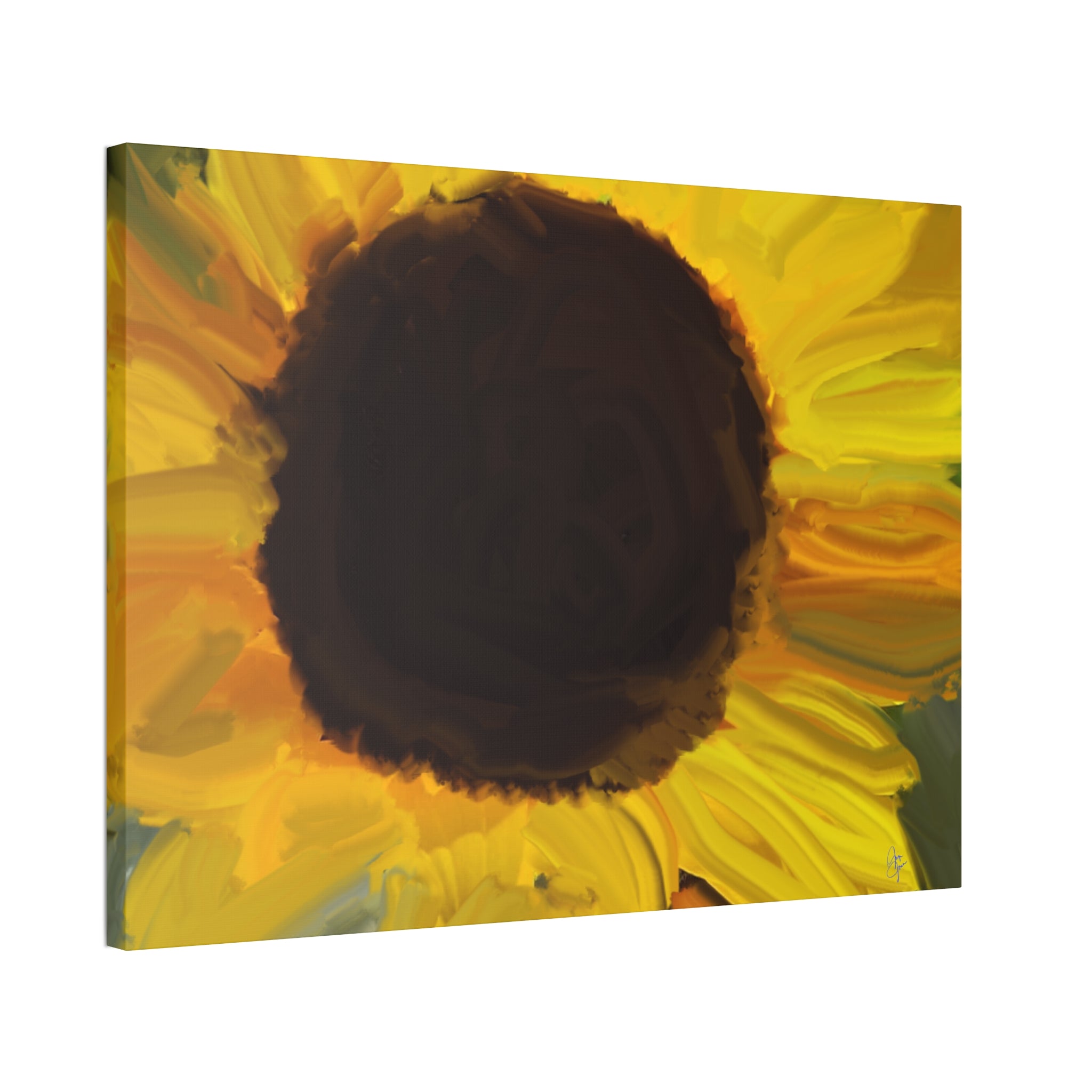 Sunflower Close-Up Canvas Stretched Wall Art