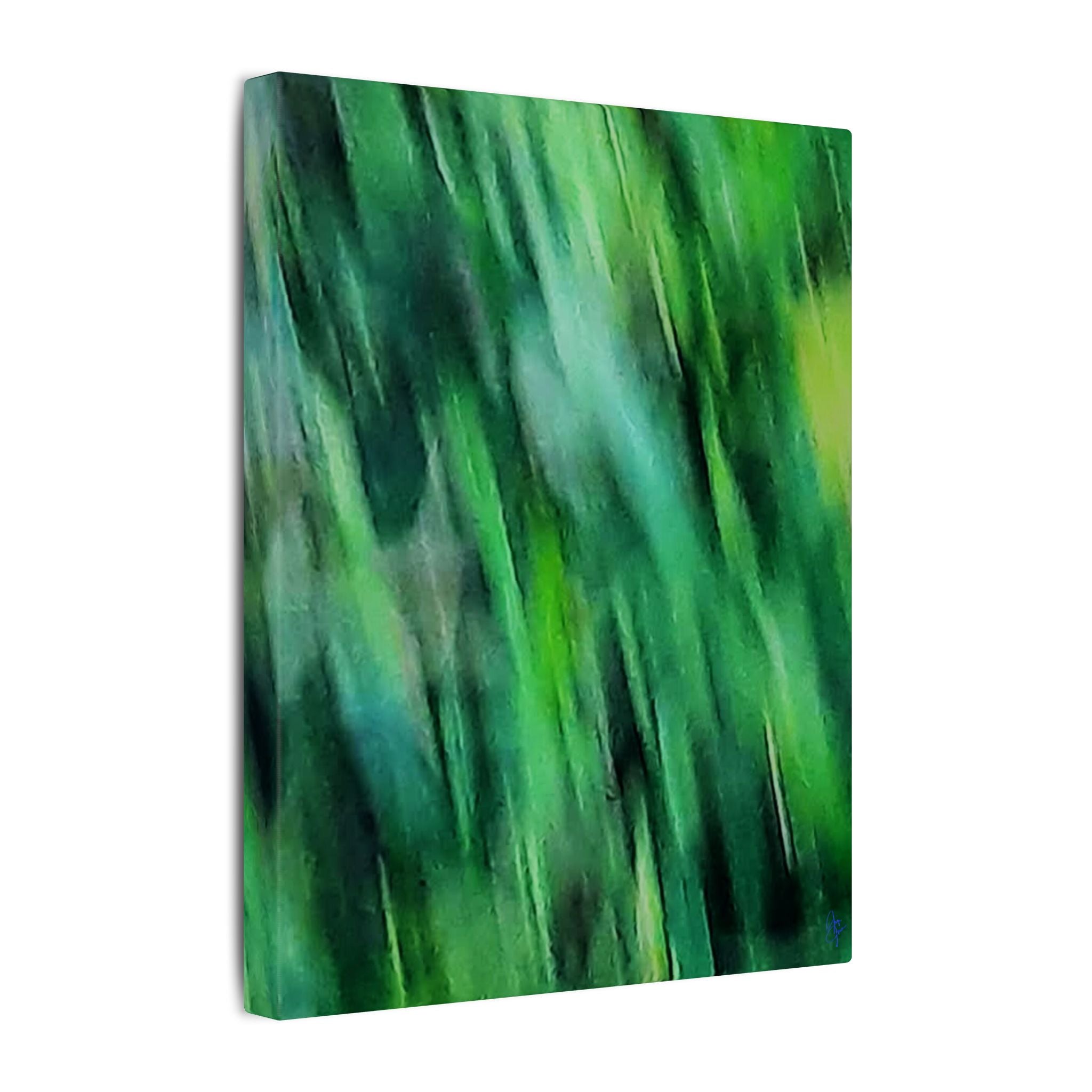 Green Abstract Blur Canvas Wall Art — Vibrant Nature-Inspired Matte Print