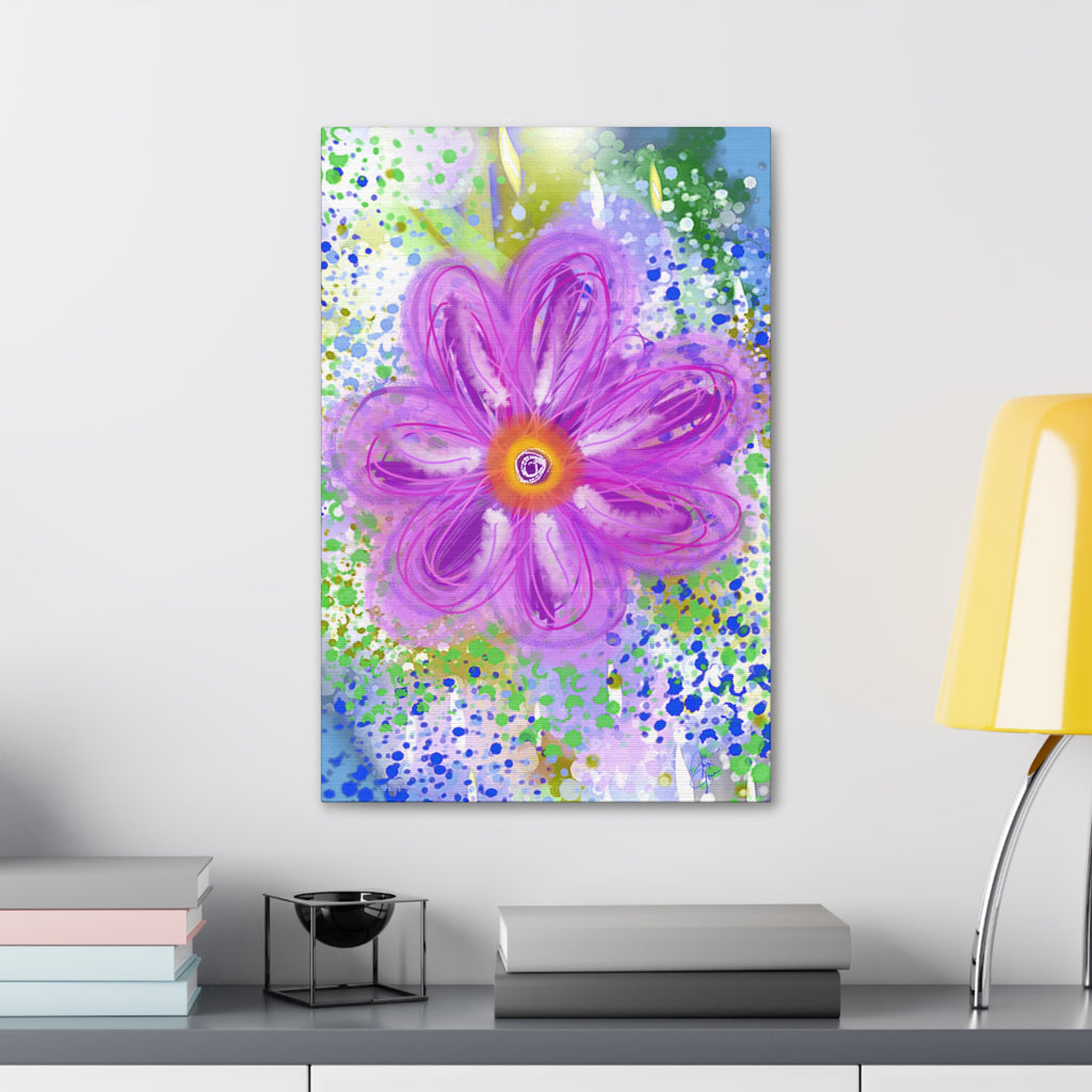Purple Bloom Floral Canvas - Stretched 1.5" Wall Art