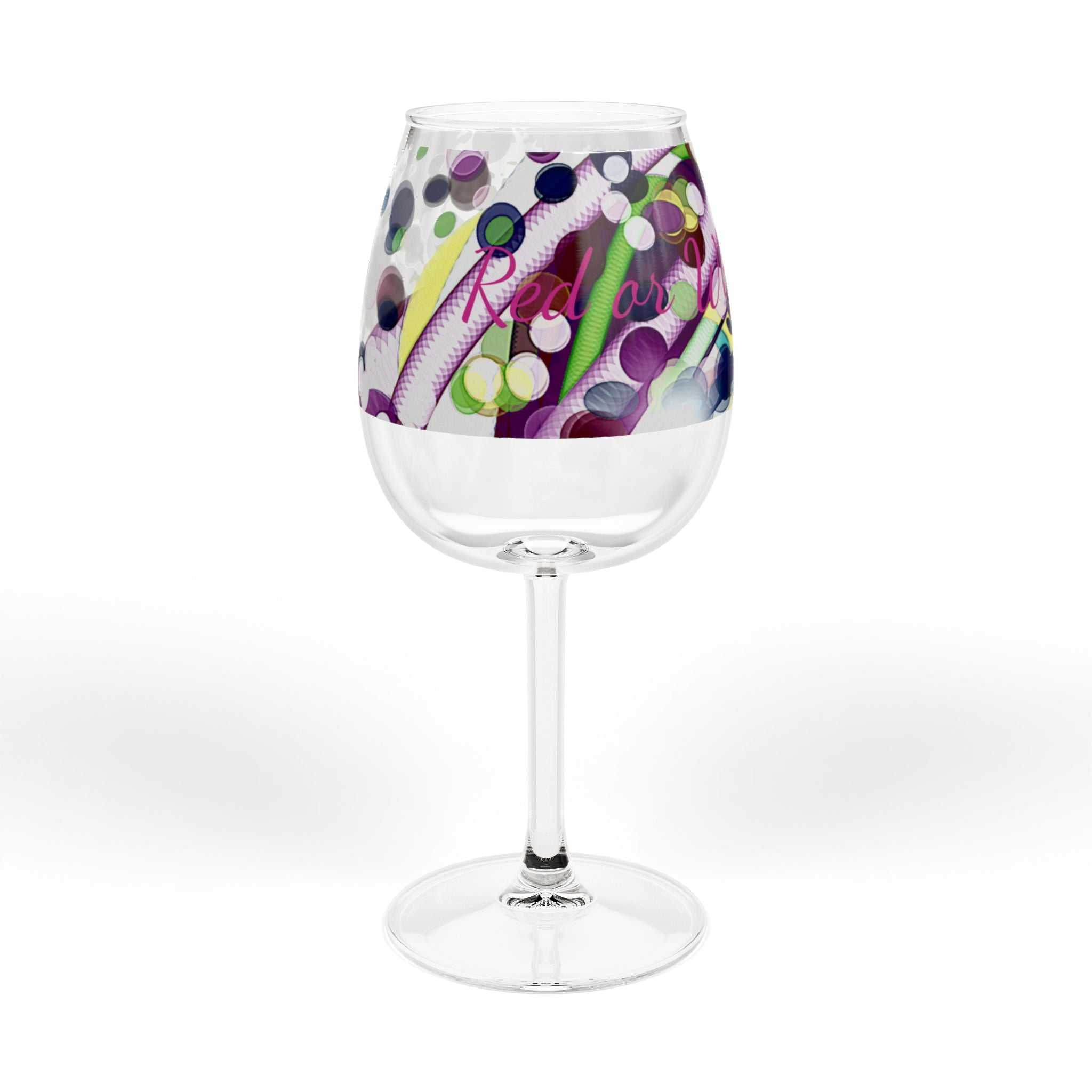 12oz Wine Glass — "Red or White Tonight?" Funny Drinking Glass