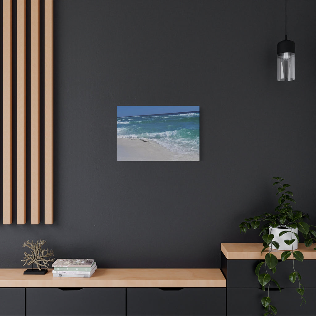 Seaside Waves Matte Canvas Print — Stretched Beach Wall Art