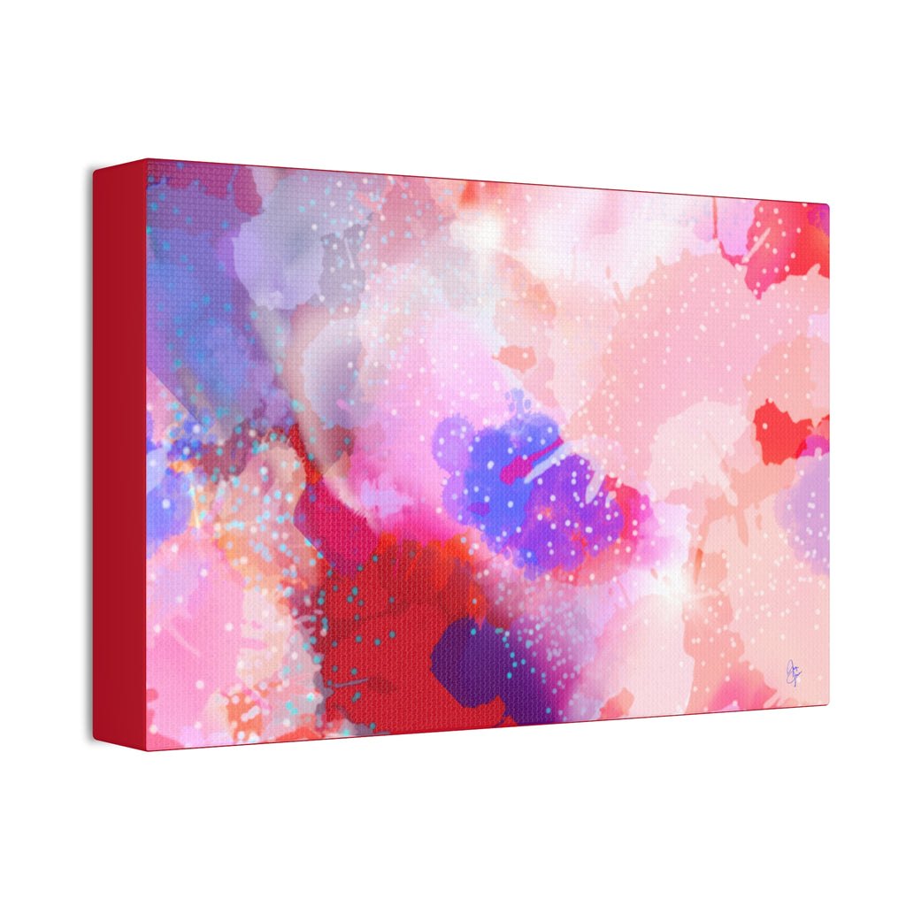 Abstract Pink Watercolor Canvas Wall Art - Stretched 1.5"