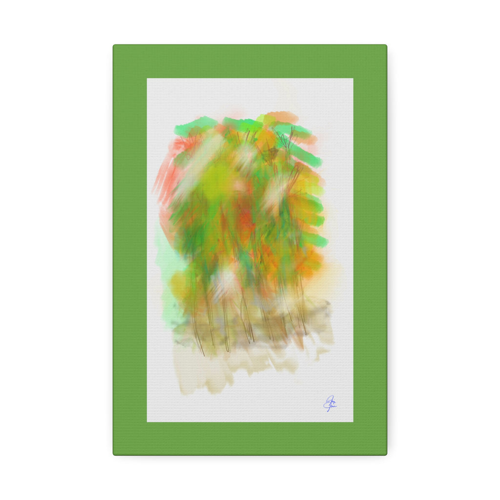 Abstract Green Forest Canvas — Stretched Wall Art