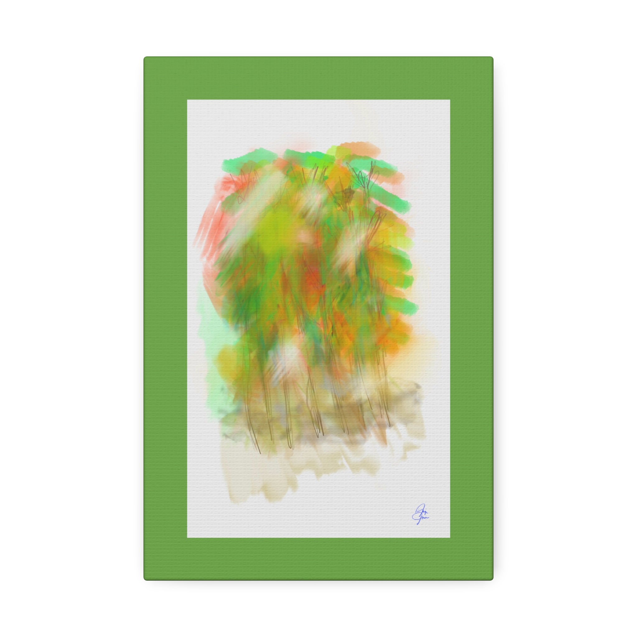 Abstract Green Forest Canvas — Stretched Wall Art
