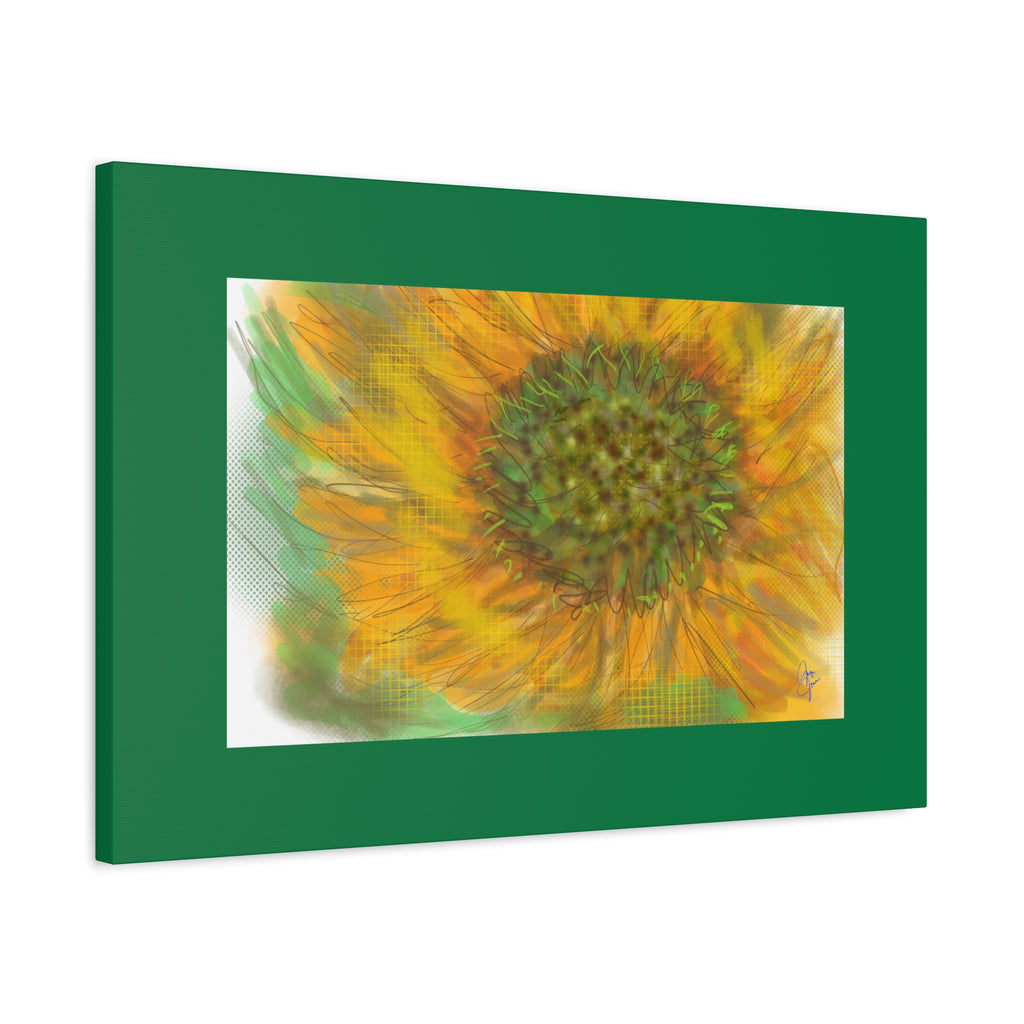 Sunflower Burst Matte Canvas Wall Art — Orange Stretched Canvas Print