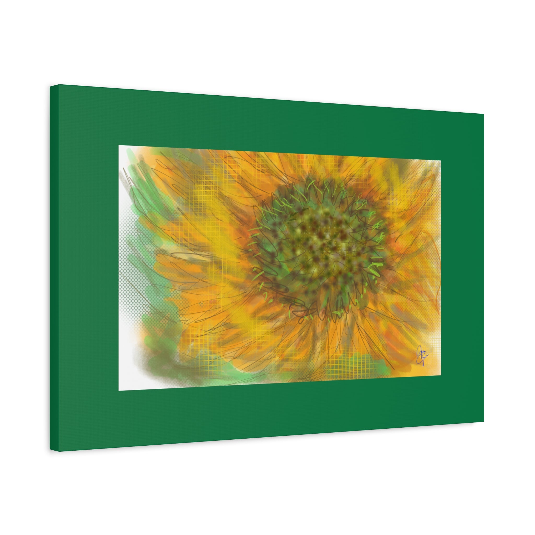 Sunflower Burst Matte Canvas Wall Art — Orange Stretched Canvas Print