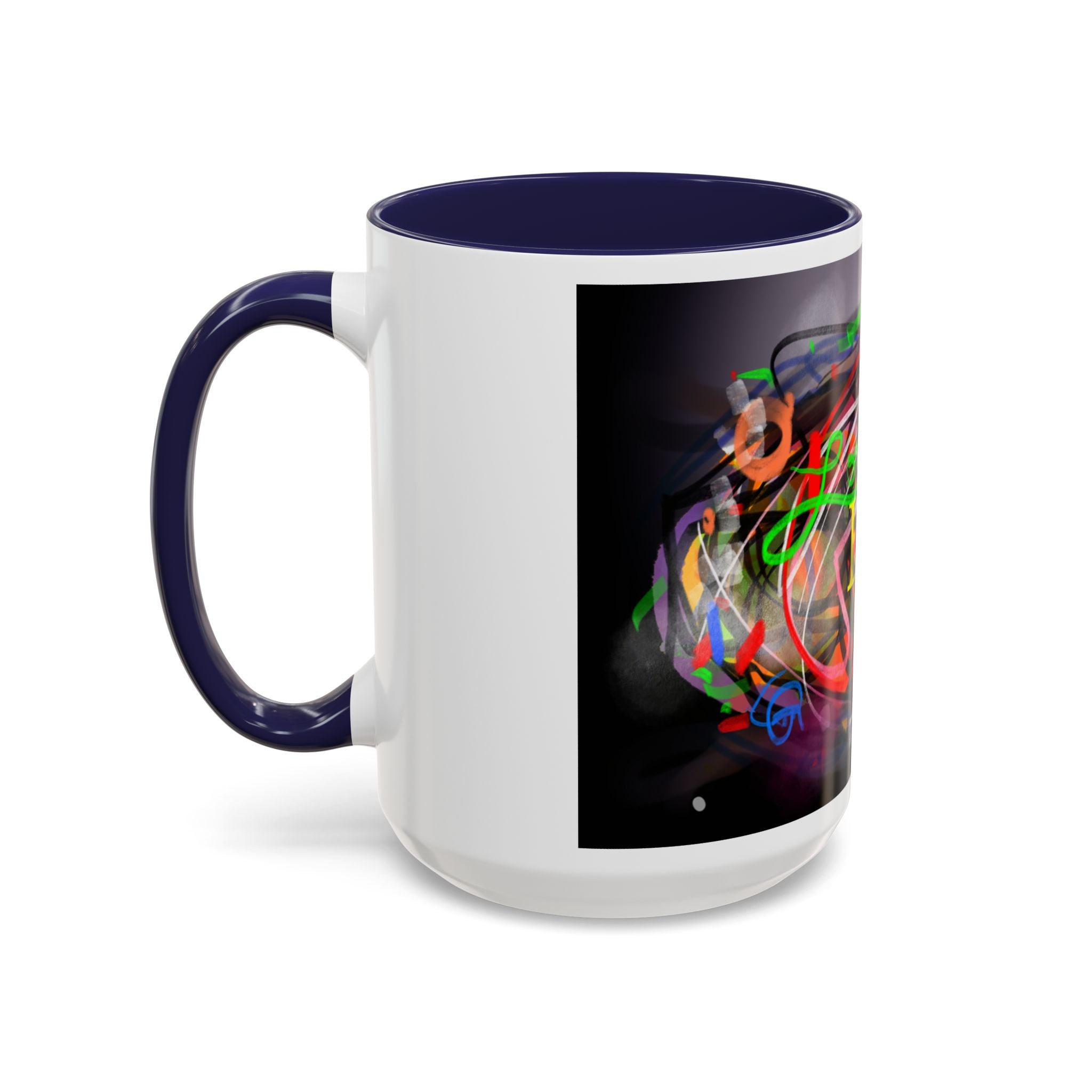 Abstract 'Live Your Life' Accent Coffee Mug — Colorful Artistic Ceramic Mug (11/15oz)