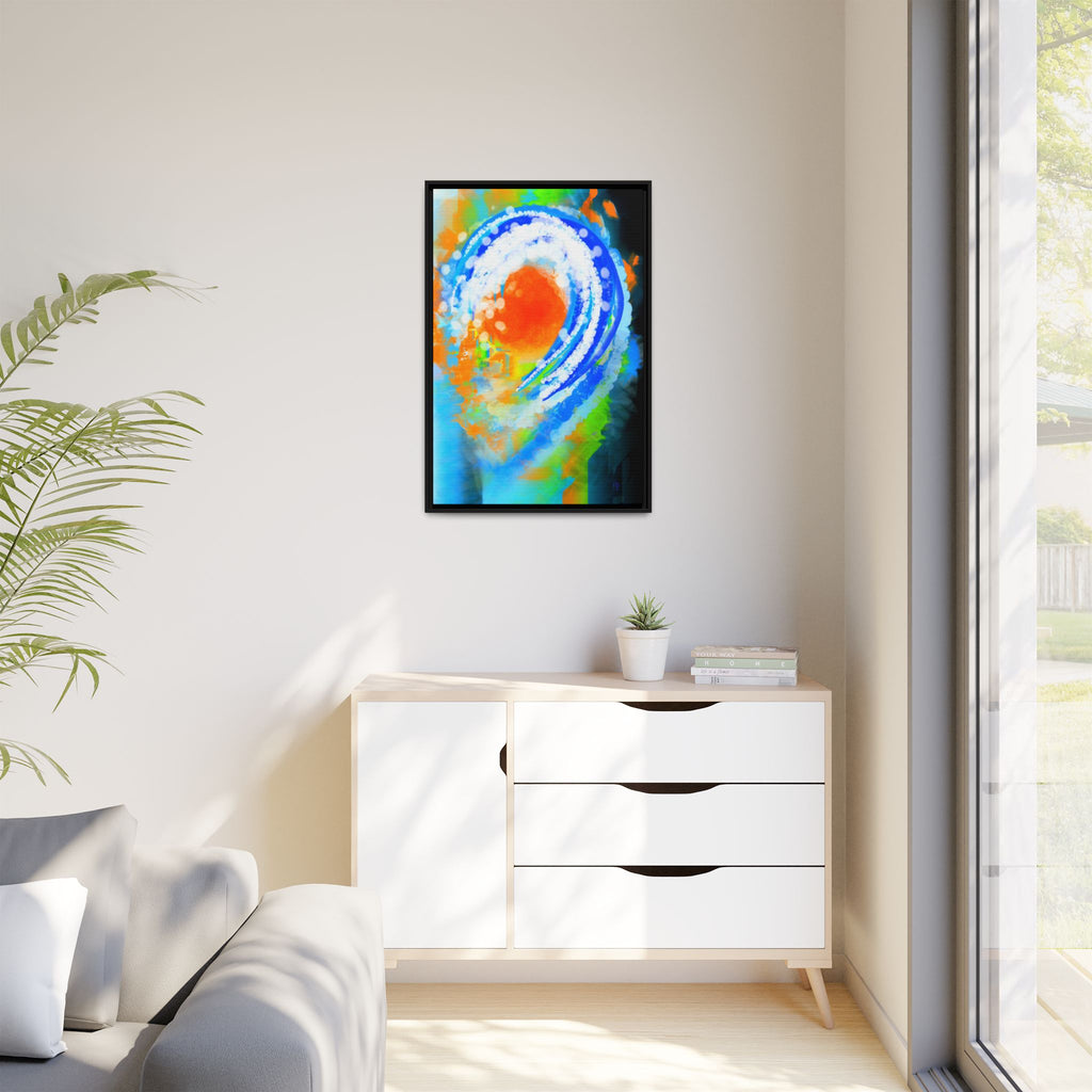 Abstract Ocean Wave Matte Canvas Print — Framed Multi‑Color Wall Art