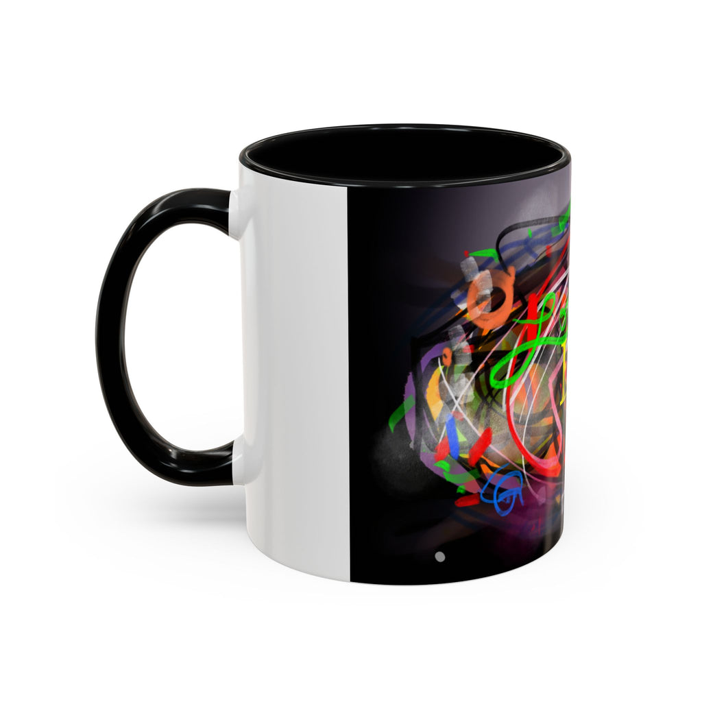 Abstract 'Live Your Life' Accent Coffee Mug — Colorful Artistic Ceramic Mug (11/15oz)