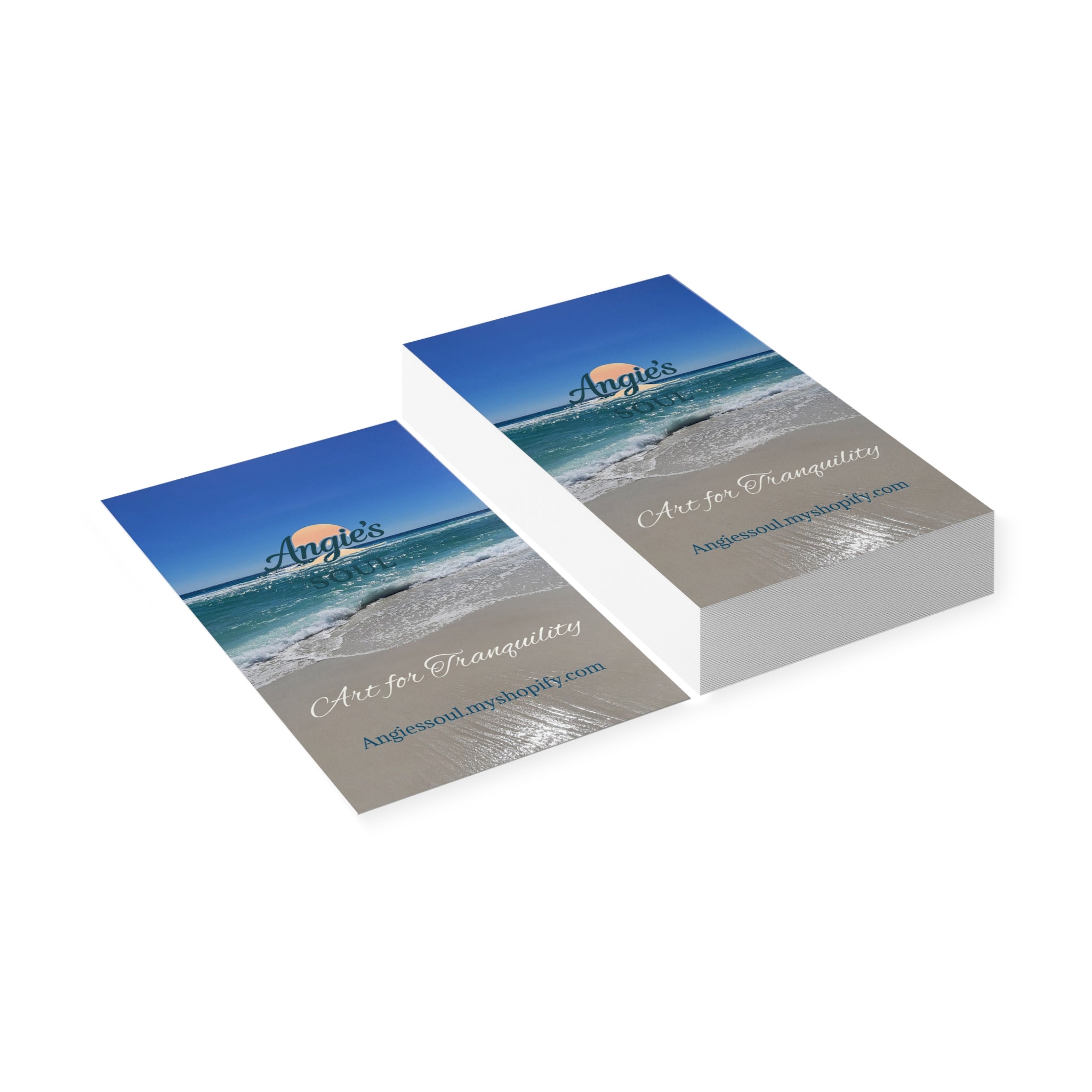 Tranquil Beach Business Cards — 'Art for Tranquility' Professional Cards