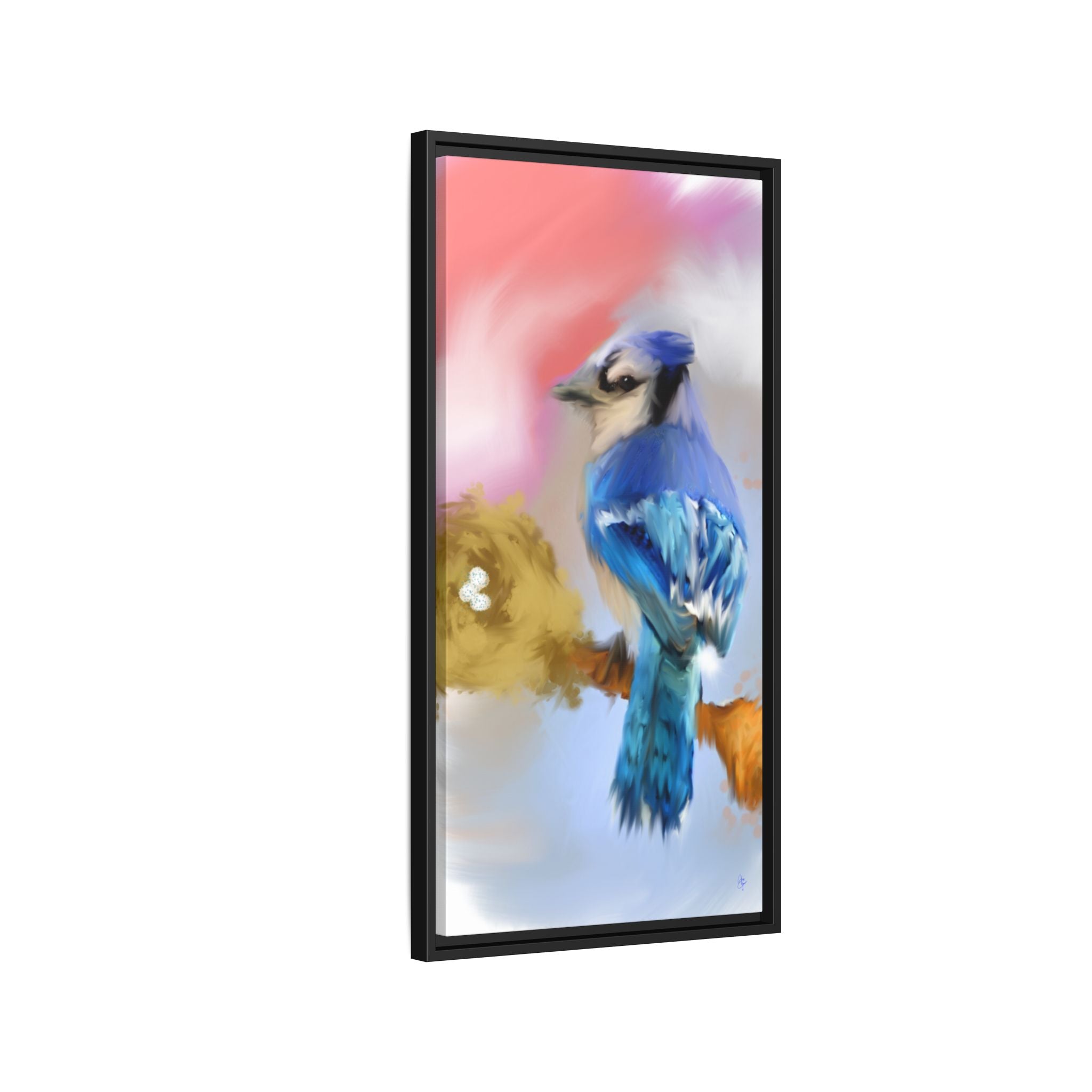 Blue Jay Art Print — Framed Matte Canvas Wall Art