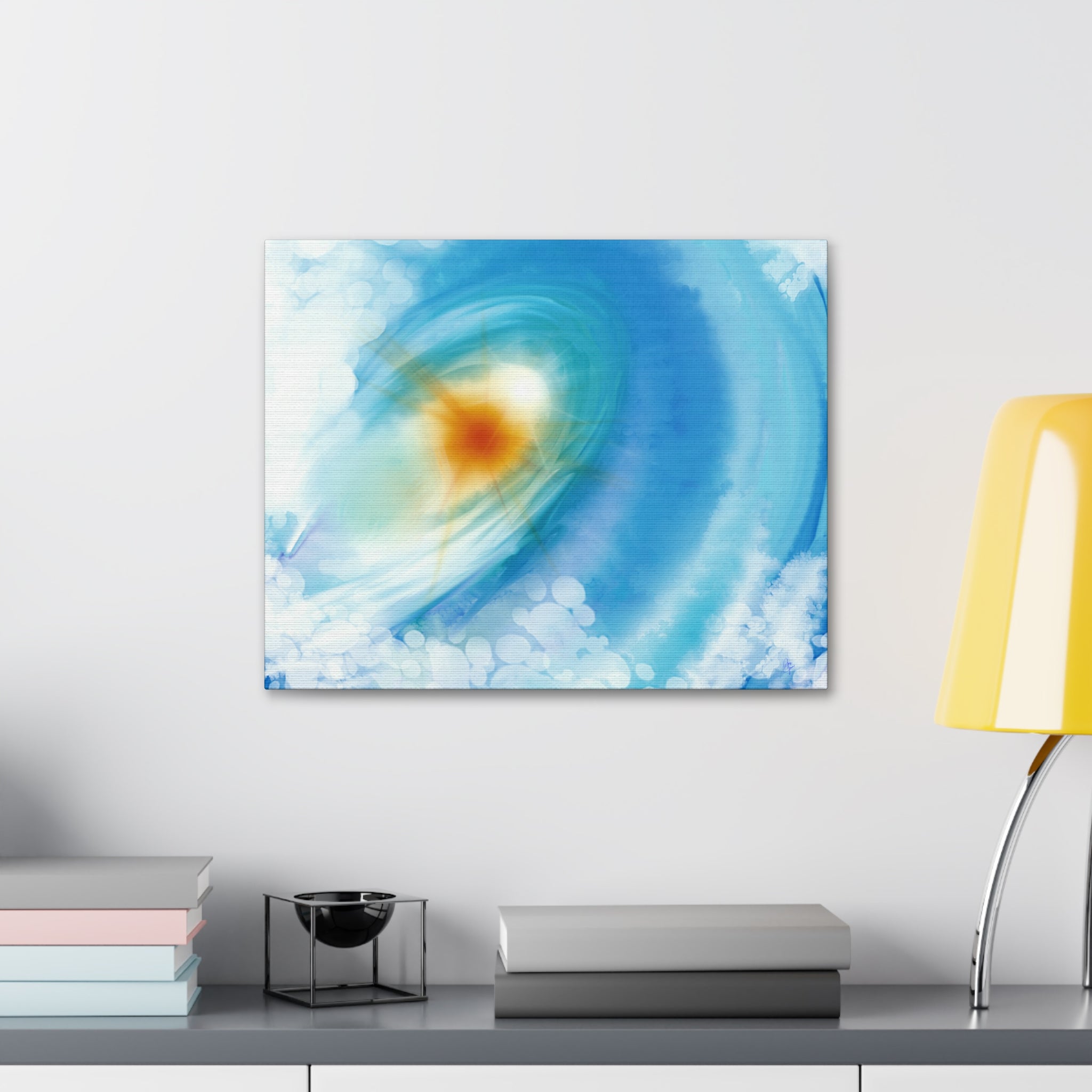 Abstract Ocean Vortex Canvas Print — Blue Swirl Wall Art