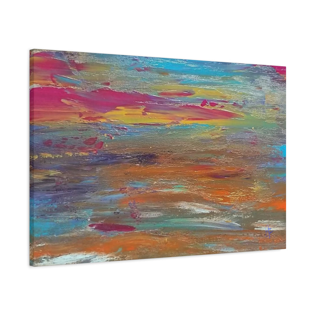 Abstract Colorful Sunset Matte Canvas Wall Art — Stretched 1.25"