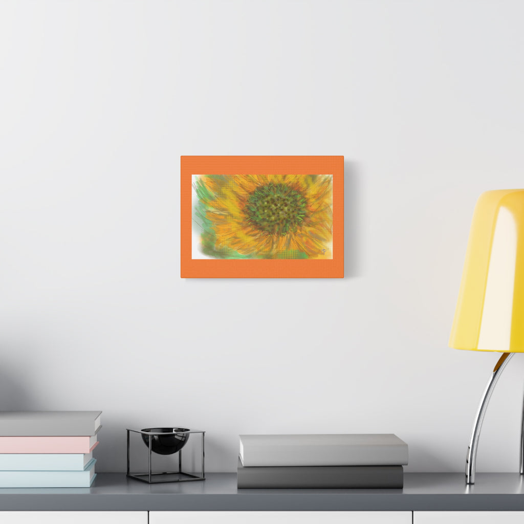 Sunflower Burst Matte Canvas Wall Art — Orange Stretched Canvas Print