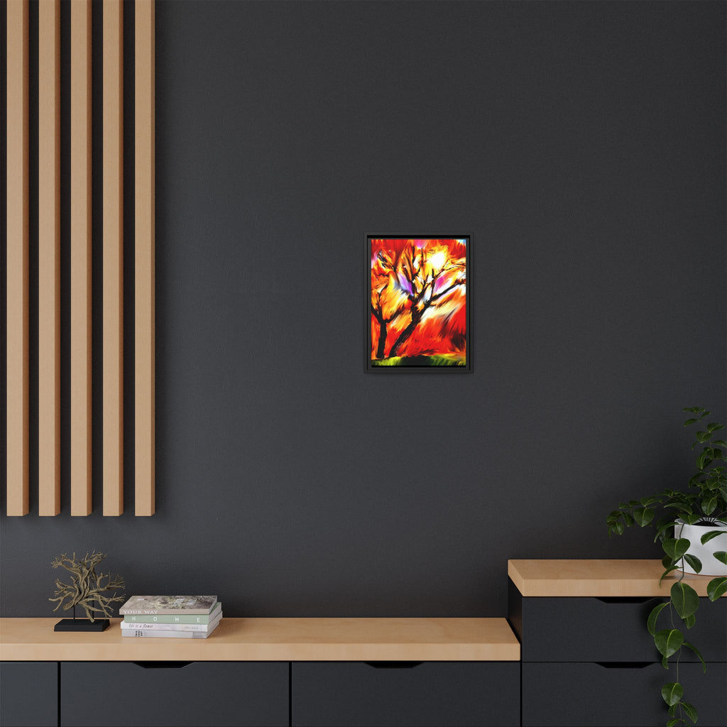 Framed Matte Canvas Print — Vibrant Tree Landscape