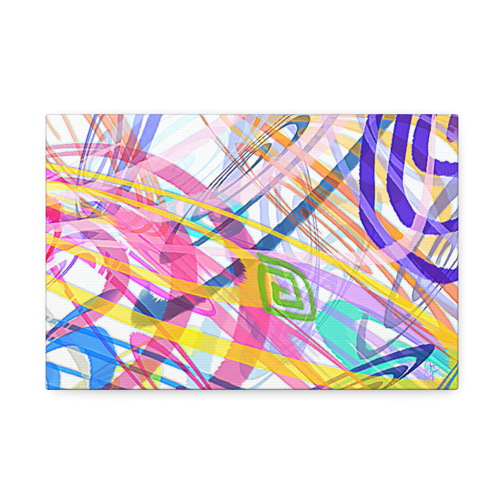 Abstract Rainbow Scribble Canvas – Colorful Modern Wall Art (1.5" Stretched)