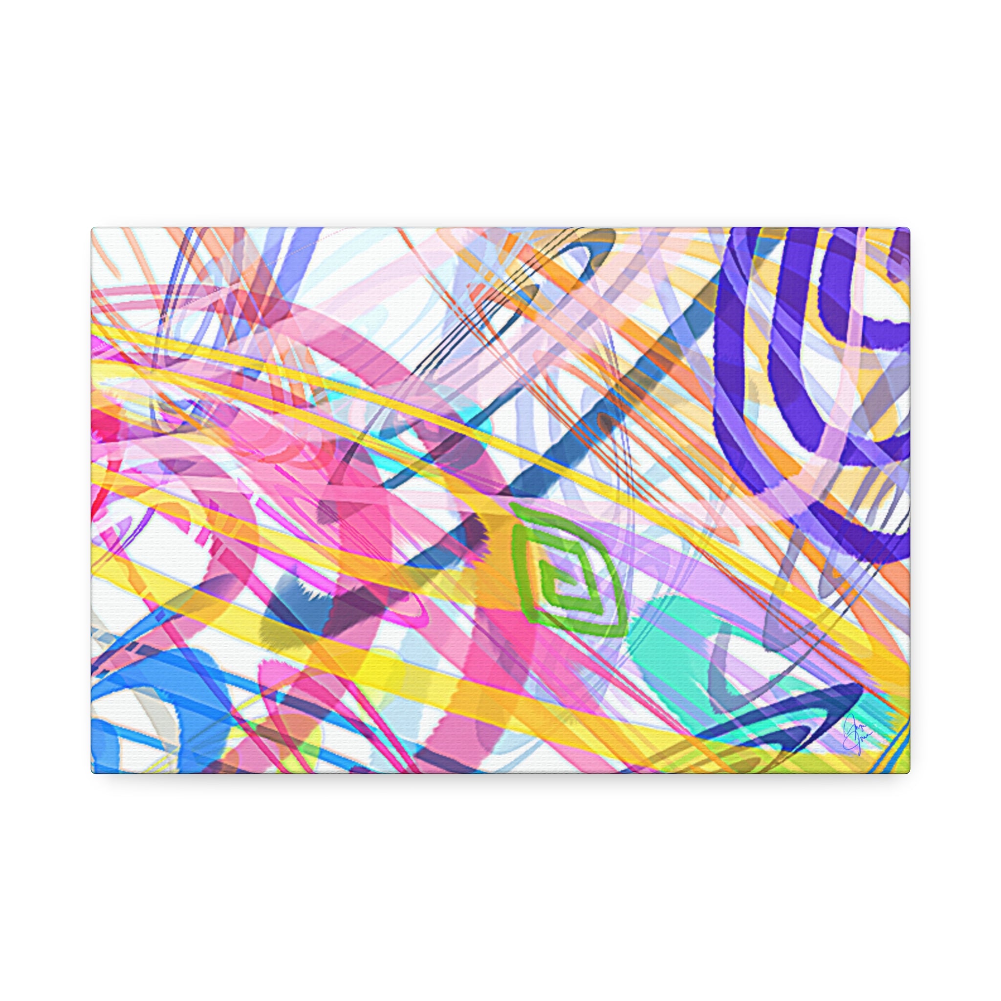 Abstract Rainbow Scribble Canvas – Colorful Modern Wall Art (1.5" Stretched)