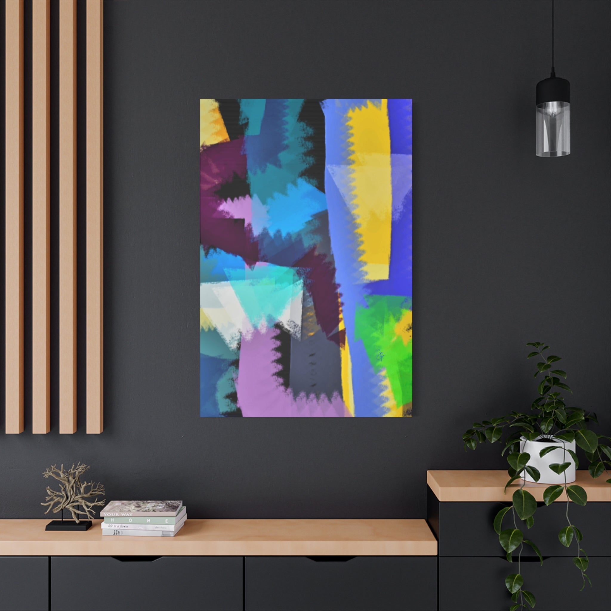 Abstract Color Burst Canvas Print — Vibrant Geometric Wall Art