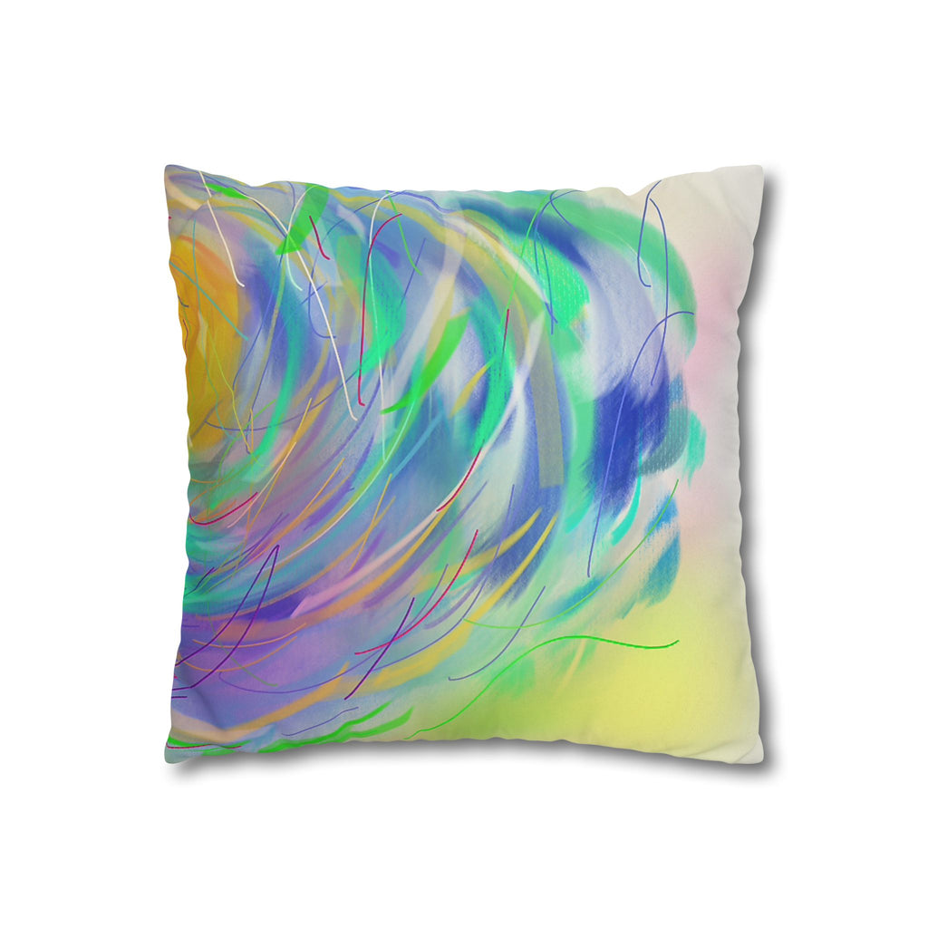 Abstract Pastel Feather Faux Suede Pillowcase