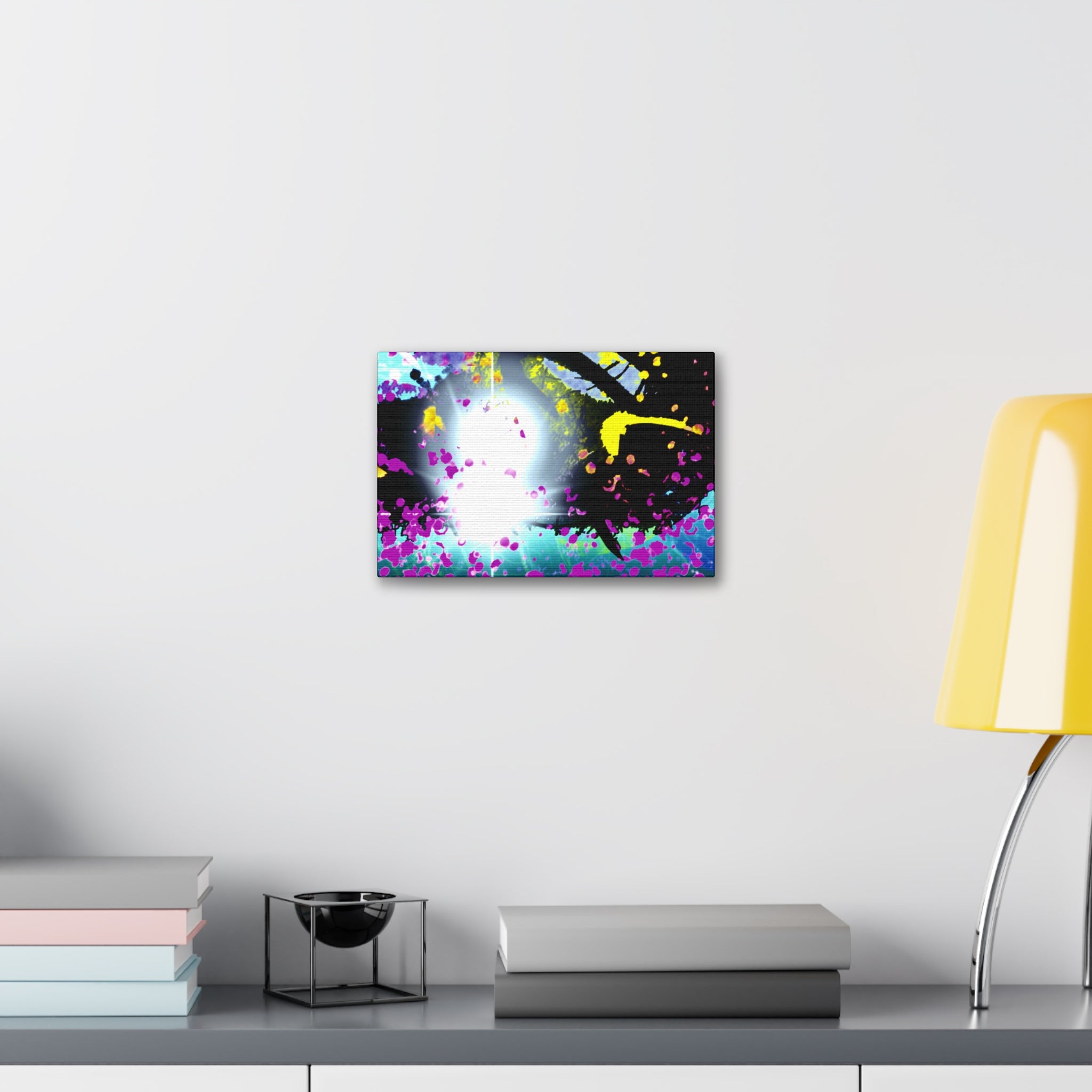 Abstract Neon Splash Canvas Print — Vibrant Galaxy-Inspired Wall Art (Stretched 1.5")