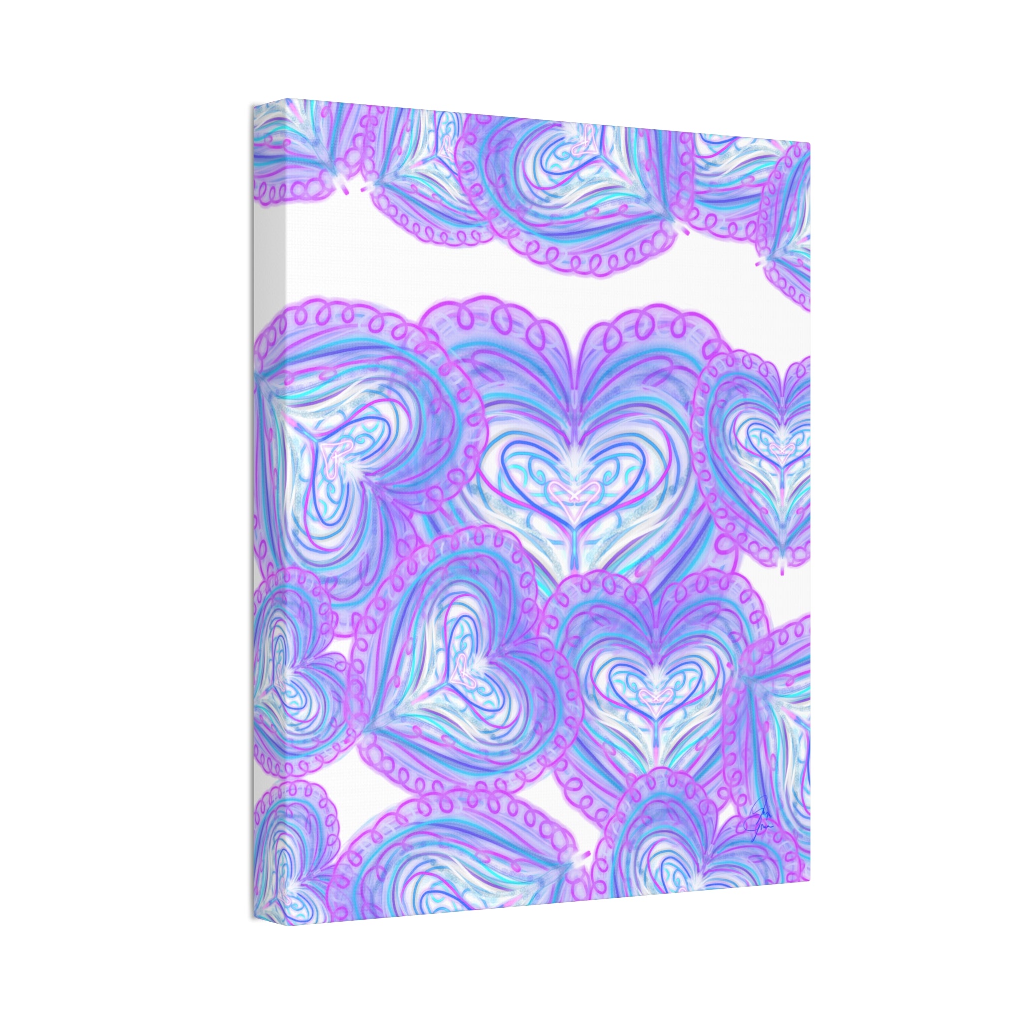 Pastel Heart Swirl Canvas Print — Stretched 1.5"