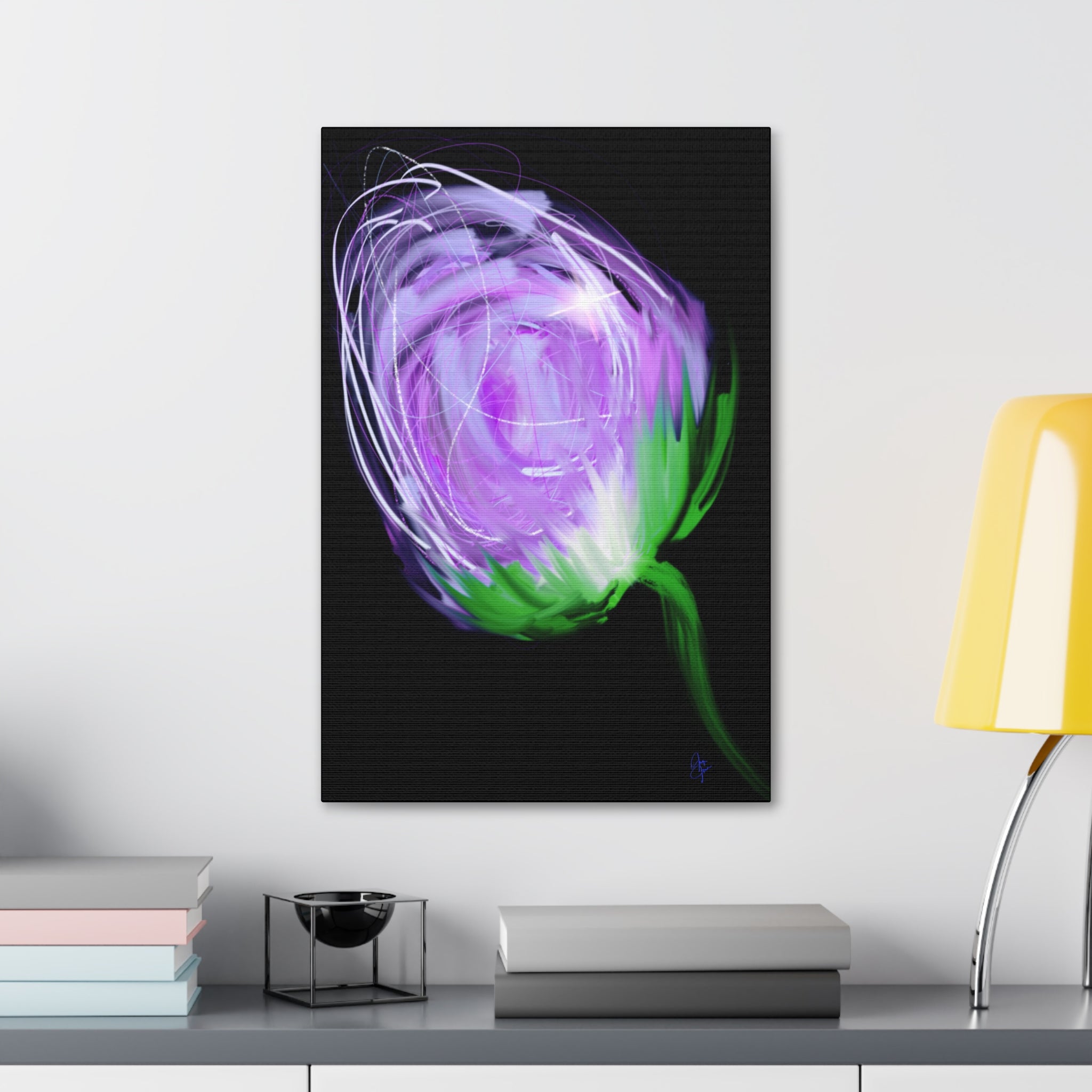 Abstract Purple Bloom Canvas Print — Stretched 1.5" Wall Art
