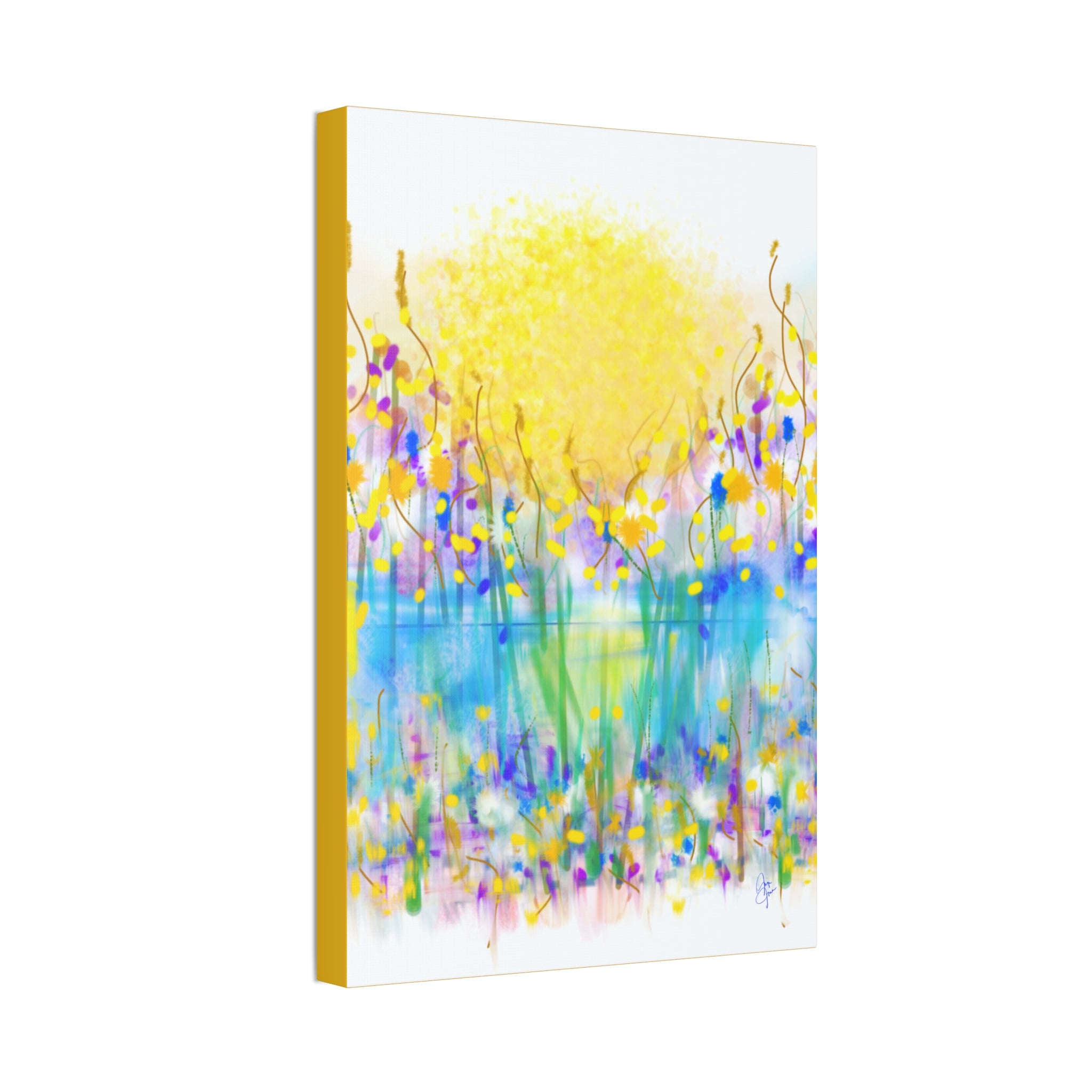 Sunburst Meadow Canvas Print — Vibrant Floral Wall Art