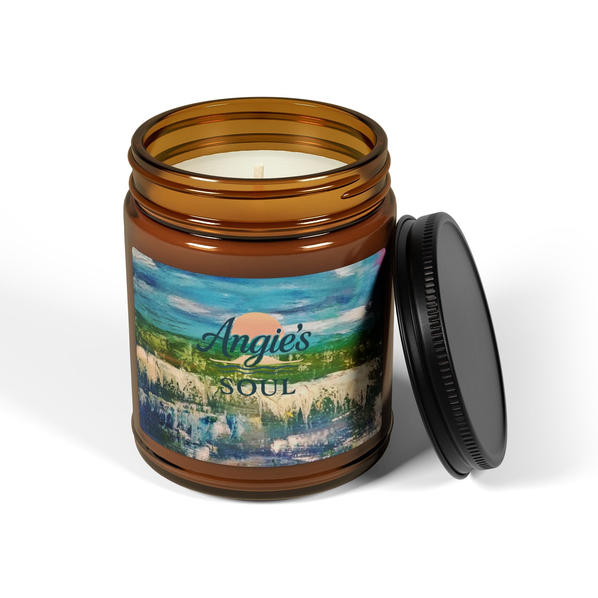 Amber Jar Soy Candle — Angie's Coastal Breeze Scent (Multi-Size)