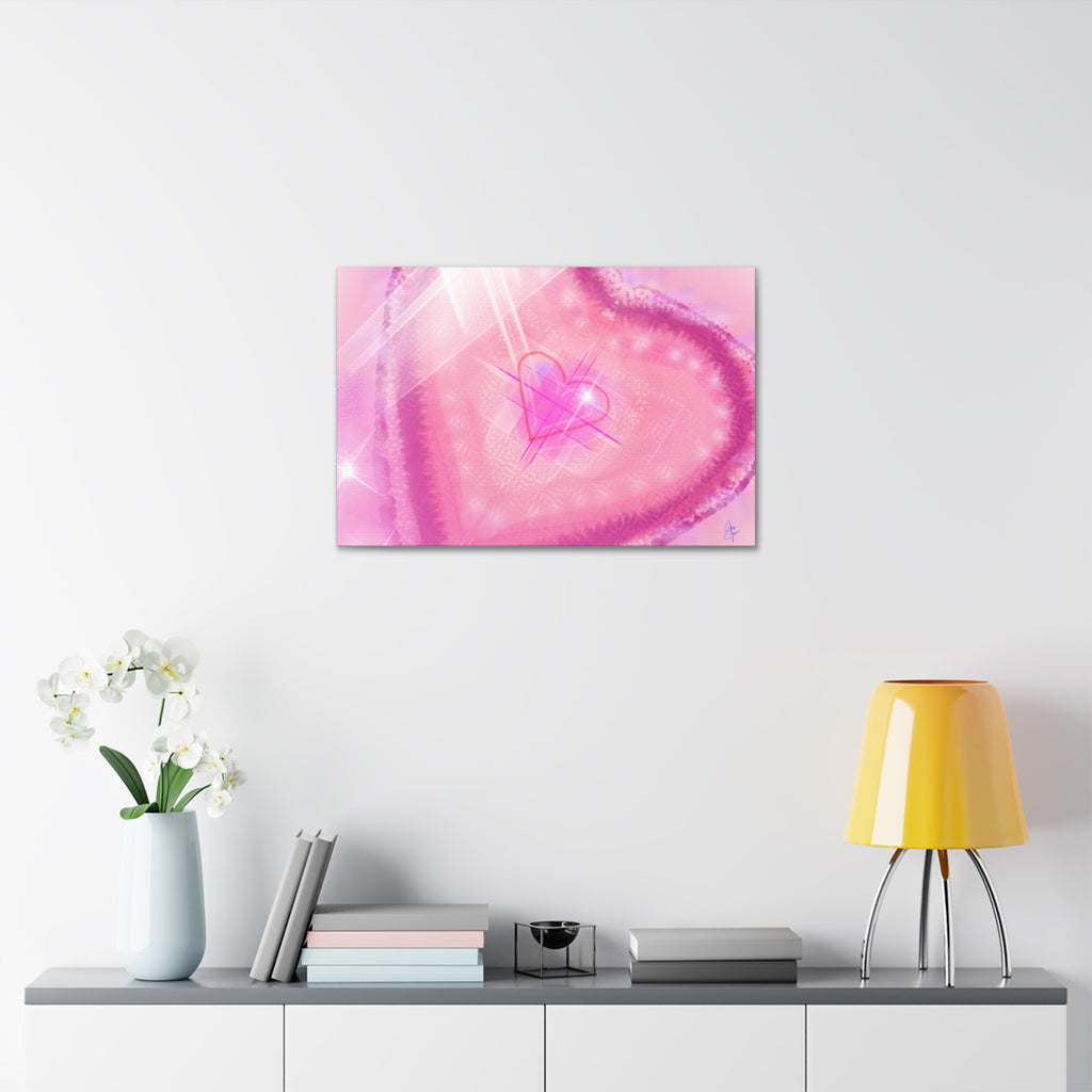 Pink Heart Canvas Wall Art — Romantic Valentine’s Decor