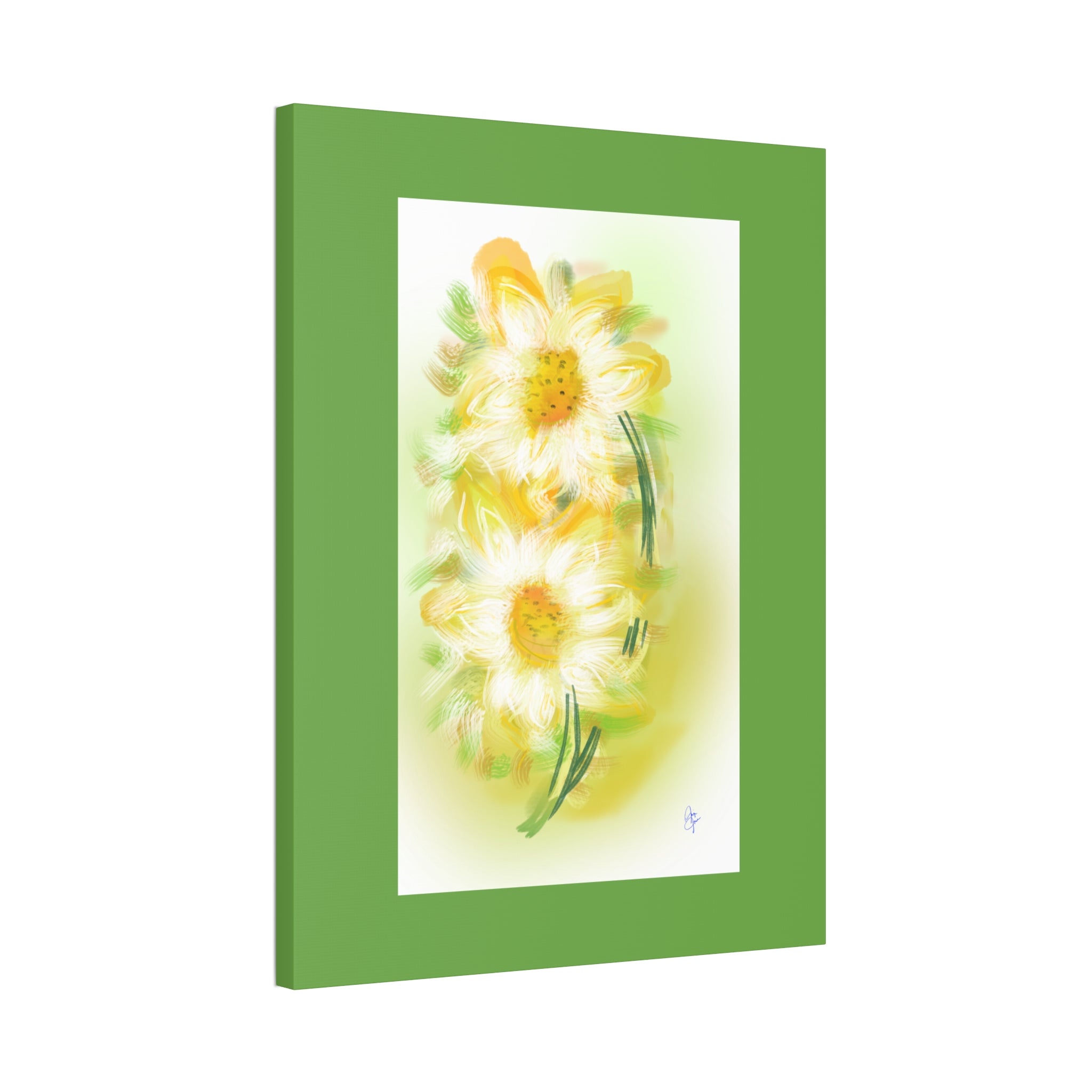 Yellow Daisy Floral Canvas Print – Stretched 1.5" Edge Art