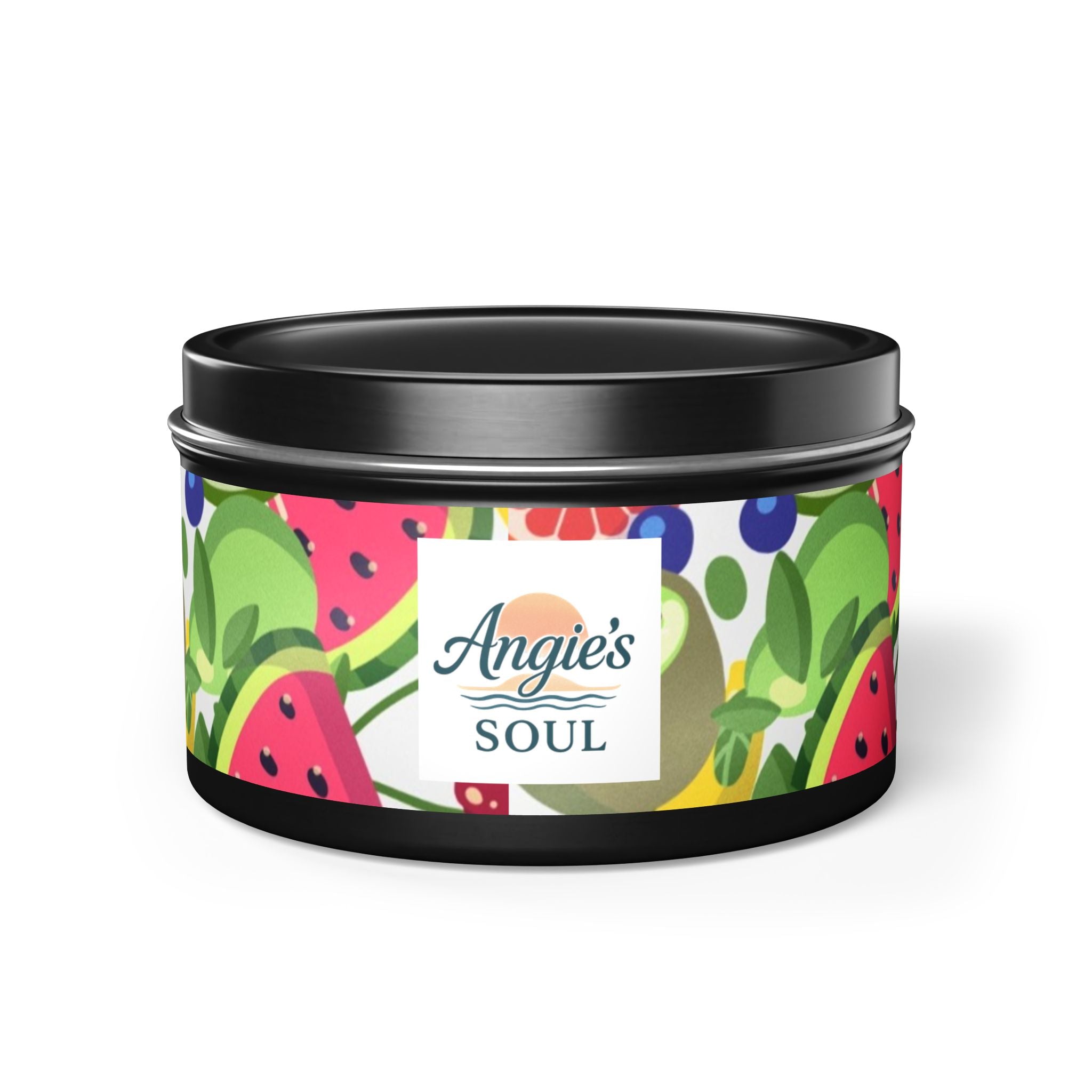 Tin Candle — Angie’s Soul Tropical Fruit Scented Tin Candle
