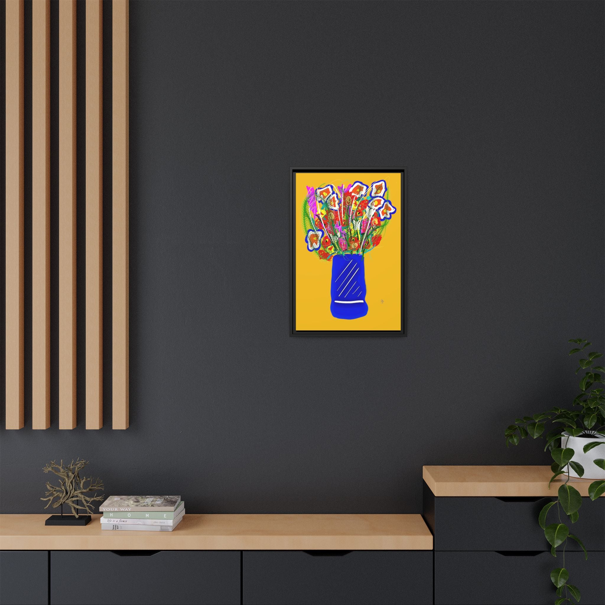 Floral Bouquet Matte Canvas Print — Framed Wall Art