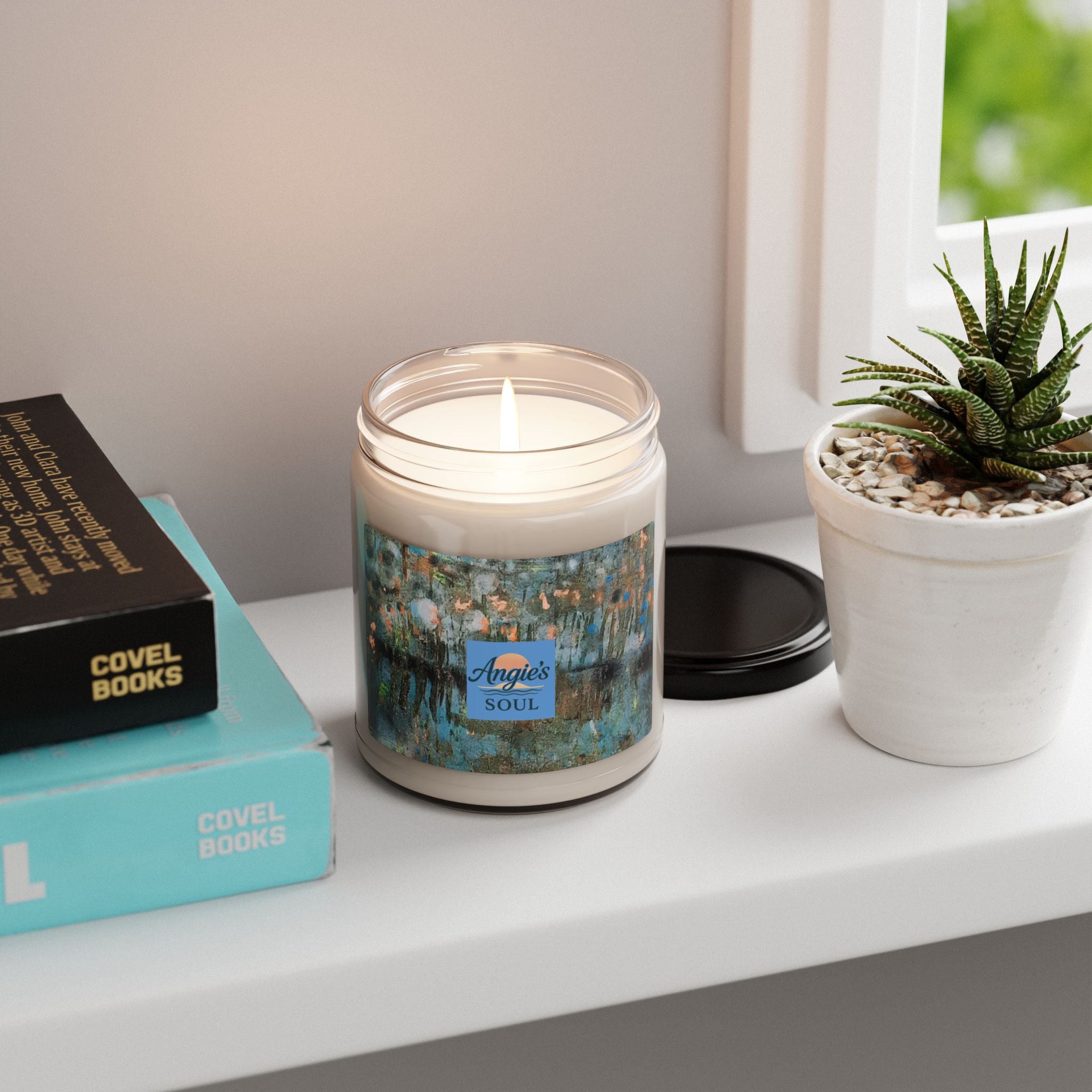 Angie’s Soul Scented Soy Candle — 9oz Aromatherapy Jar (Relaxing Floral & Wood Notes)
