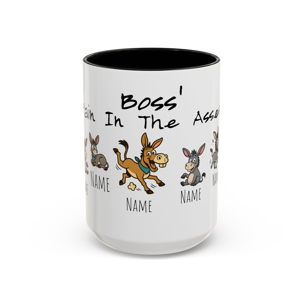 Boss In The Asses Personalized Donkey Coffee Mug — Funny Name Gift (11/15oz)