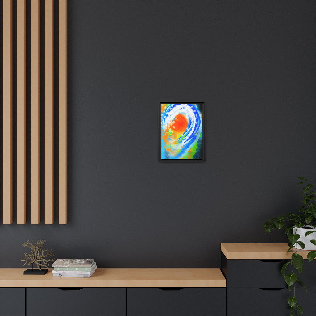 Abstract Ocean Wave Matte Canvas Print — Framed Multi‑Color Wall Art