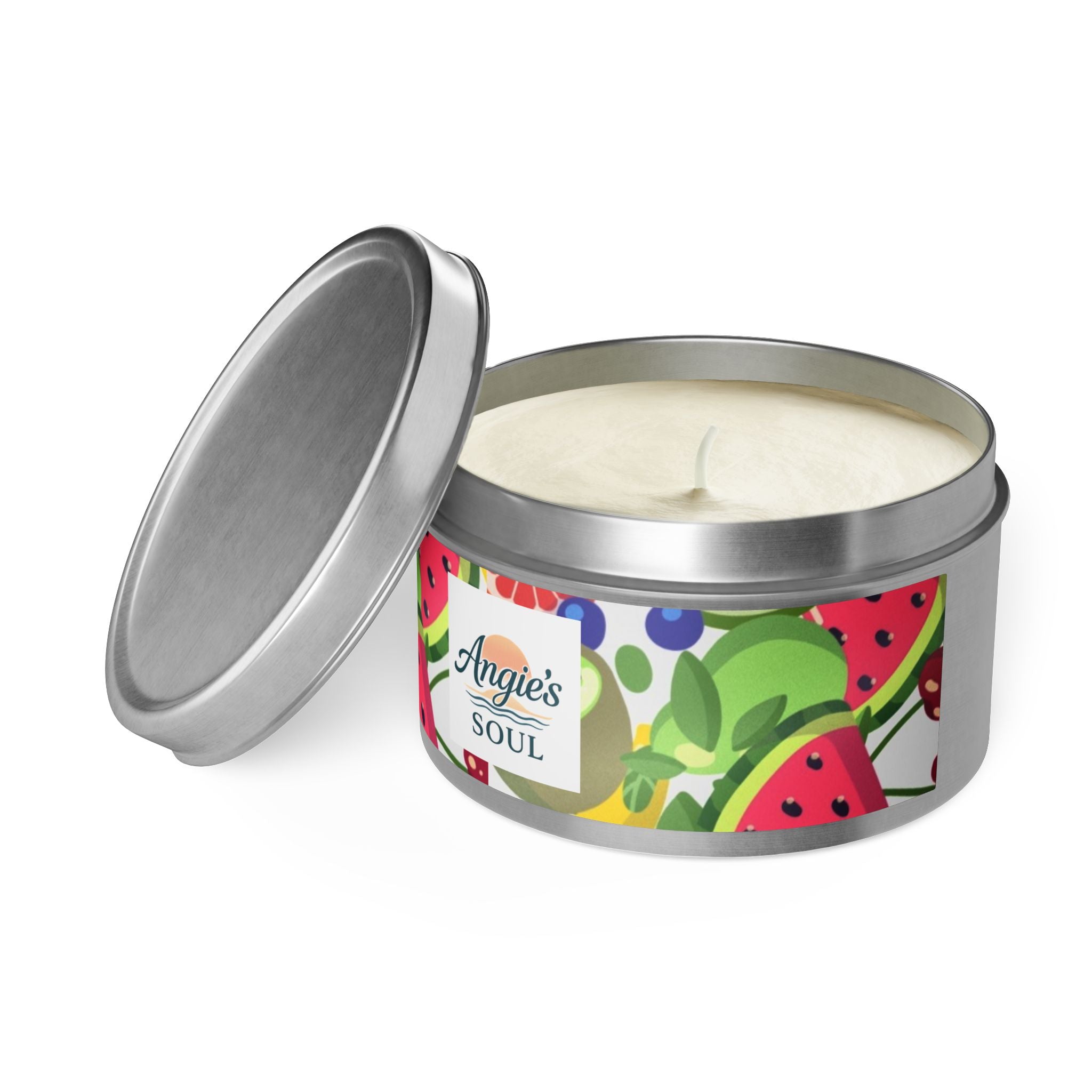 Tin Candle — Angie’s Soul Tropical Fruit Scented Tin Candle