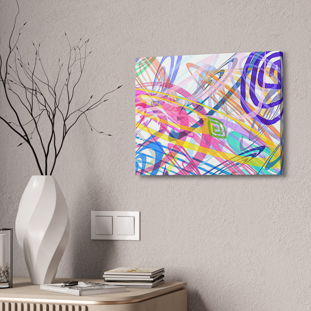 Abstract Rainbow Scribble Canvas – Colorful Modern Wall Art (1.5" Stretched)