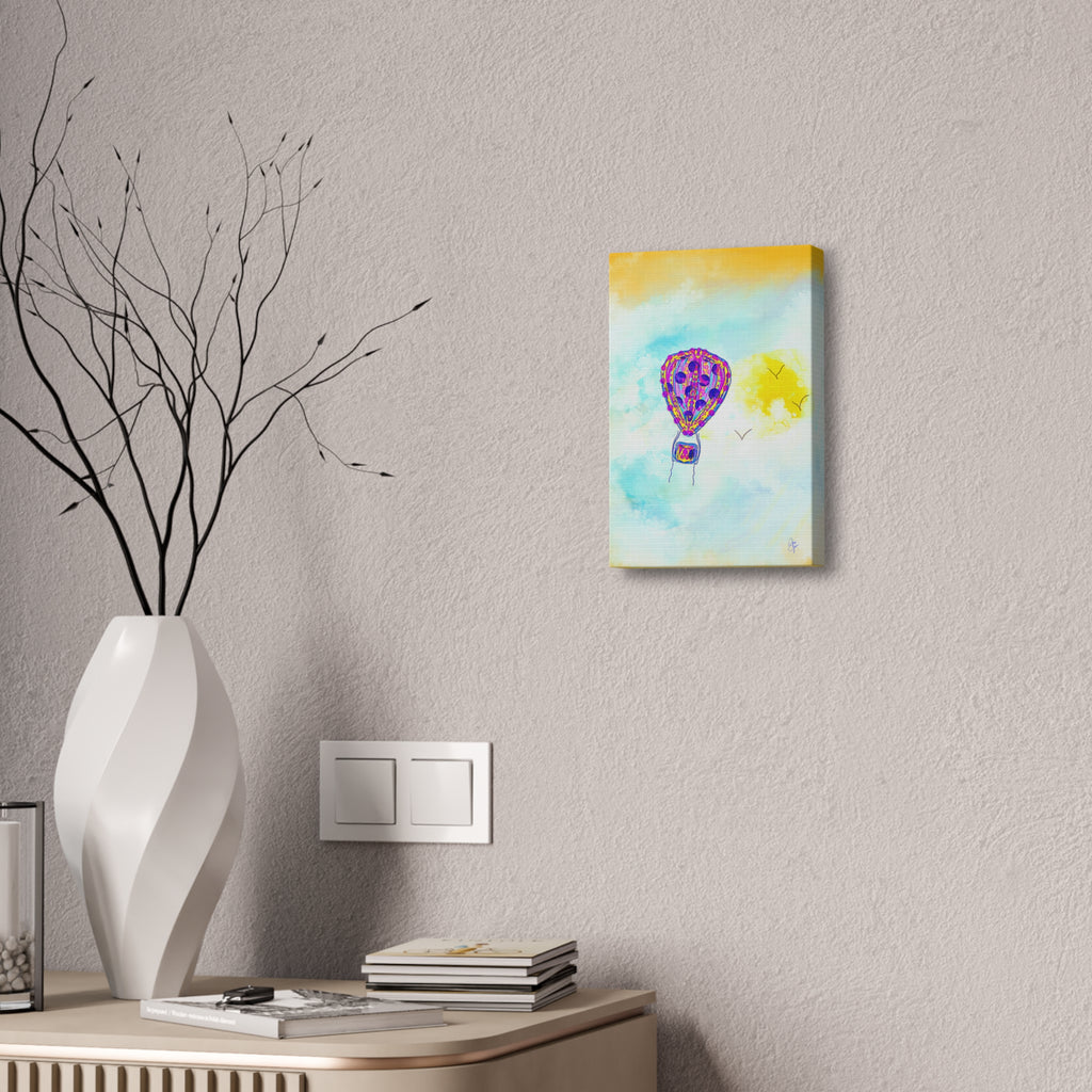 Hot Air Balloon Canvas Art – Whimsical Sunshine Nursery Wall Décor (Stretched Canvas)