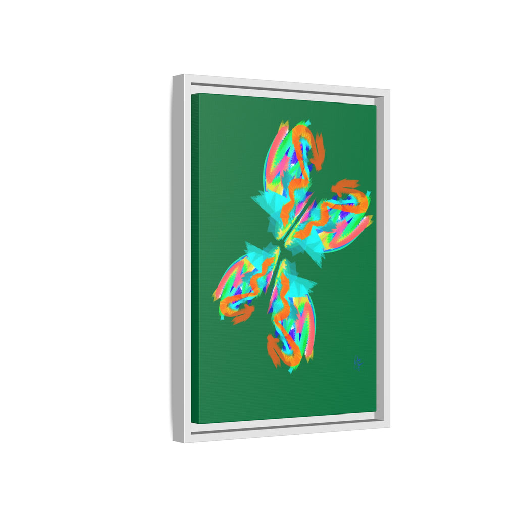 Framed Matte Canvas — Neon Abstract Butterfly Wall Art